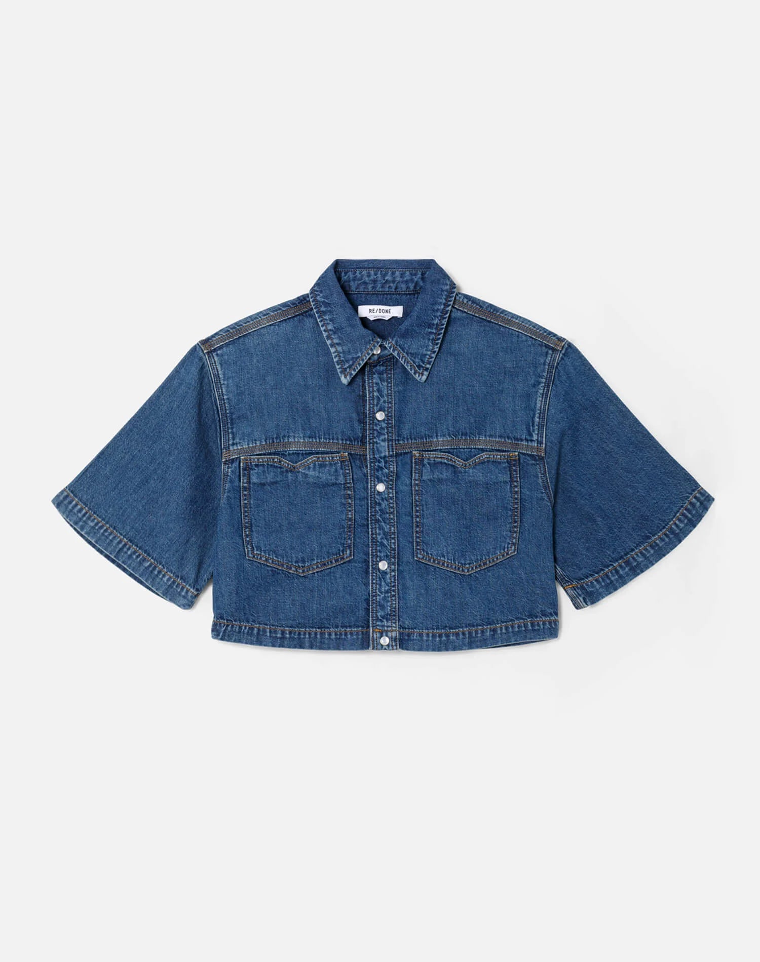 Re/Done Oversized Crop Shirt