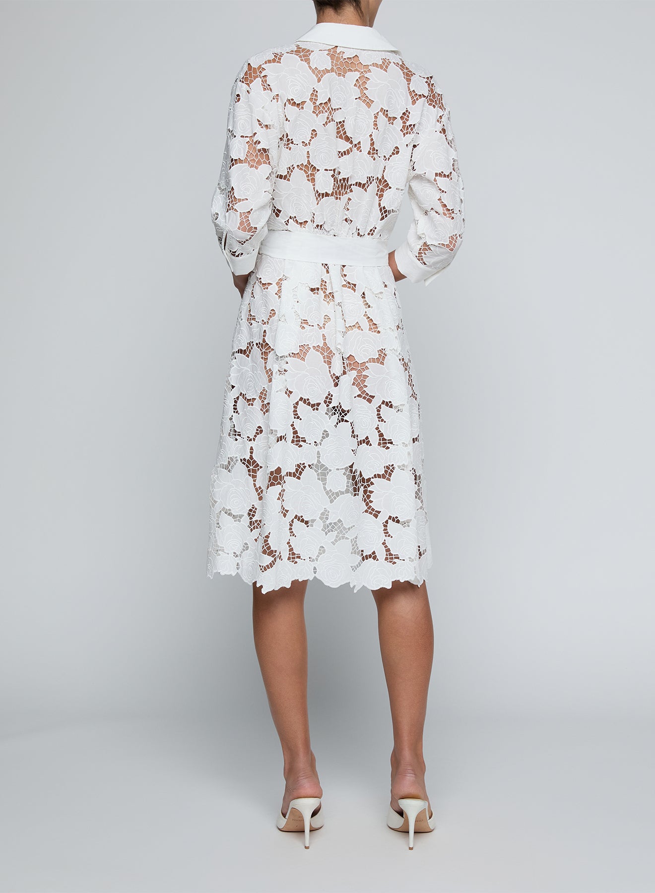 MAY LACE MIDI SHIRT DRESS