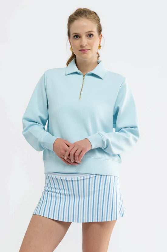 Smith & Quinn Chase 1/4 Zip Sweatshirt - Sea Salt