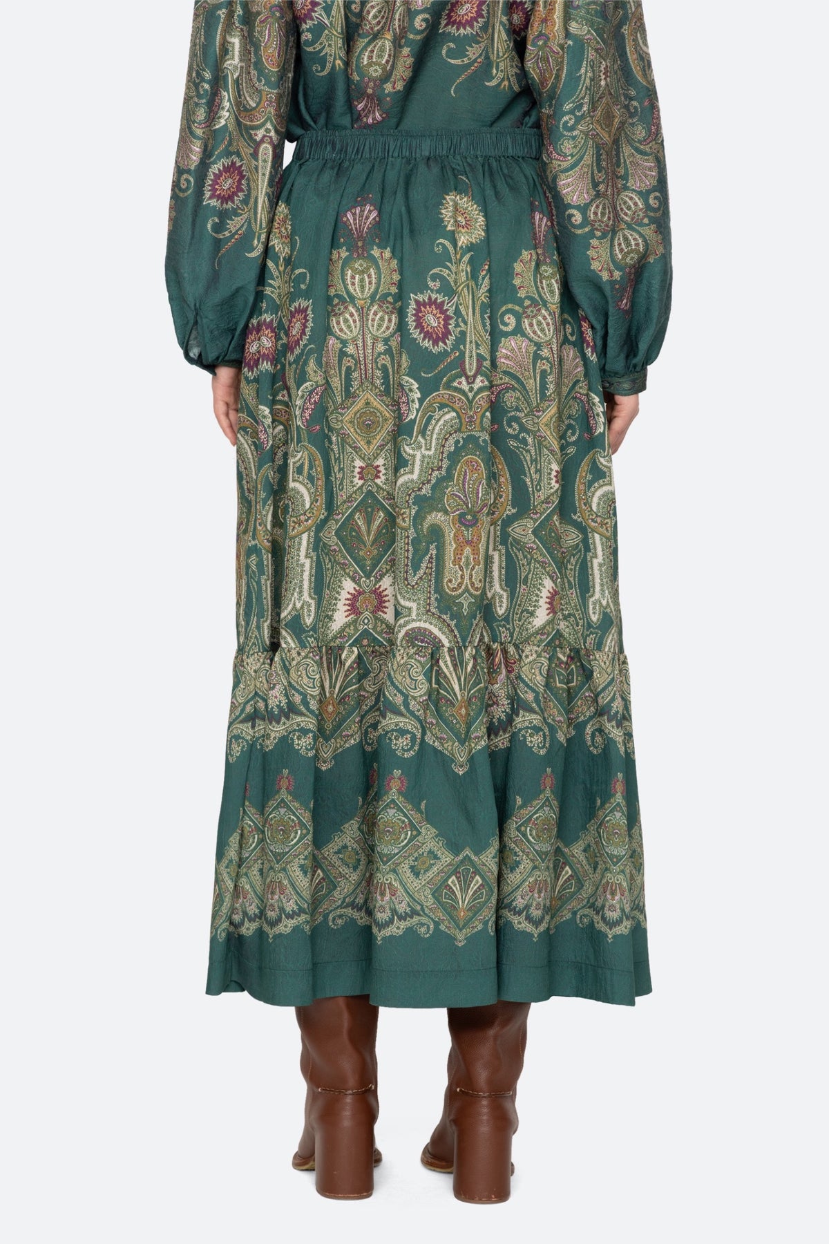 HYACINTH PRINT MIDI SKIRT (D2)