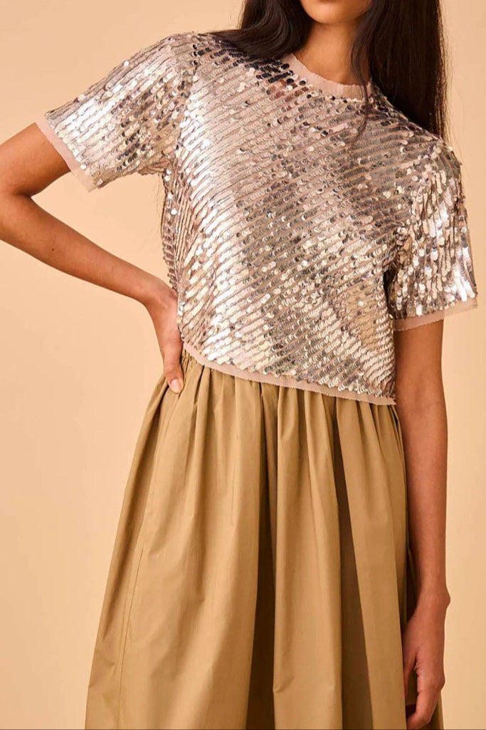 Hunter Bell Pixie Top Rose Sequin