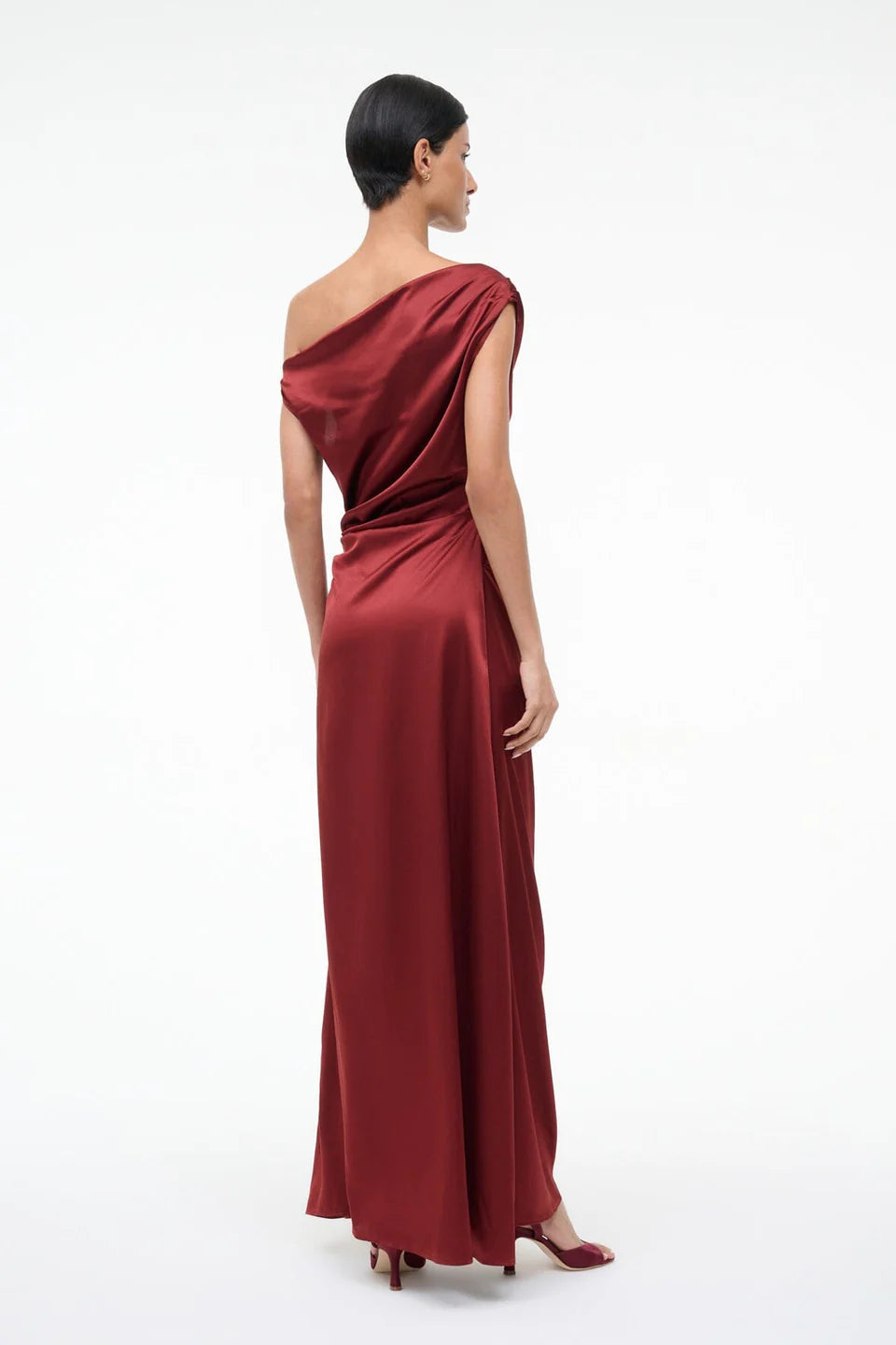 Staud Phare Silk Maxi Dress - Sangria