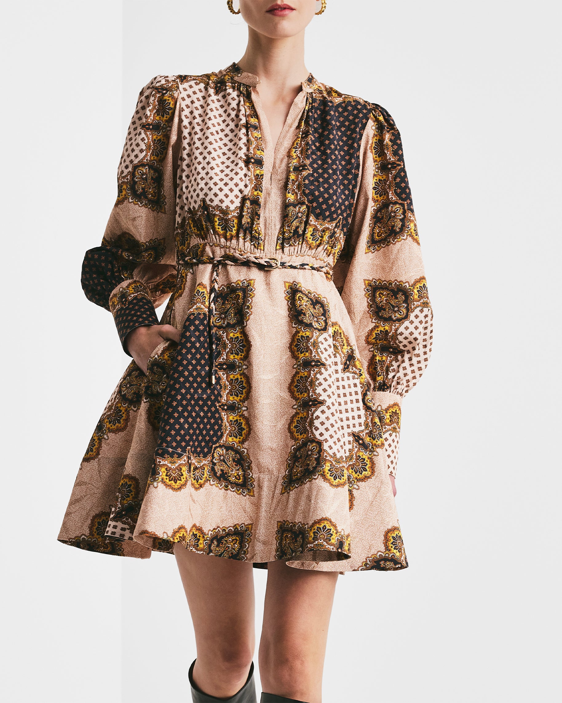 *Jacquard Mini Dress