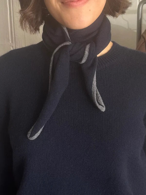 Lisa Yang Chelsea Scarf - Navy/Graphite