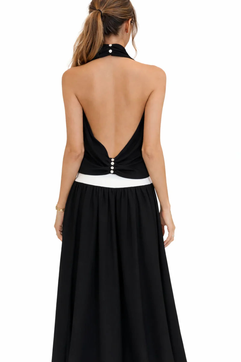 By Sloan Crepe Scarf Top - Black