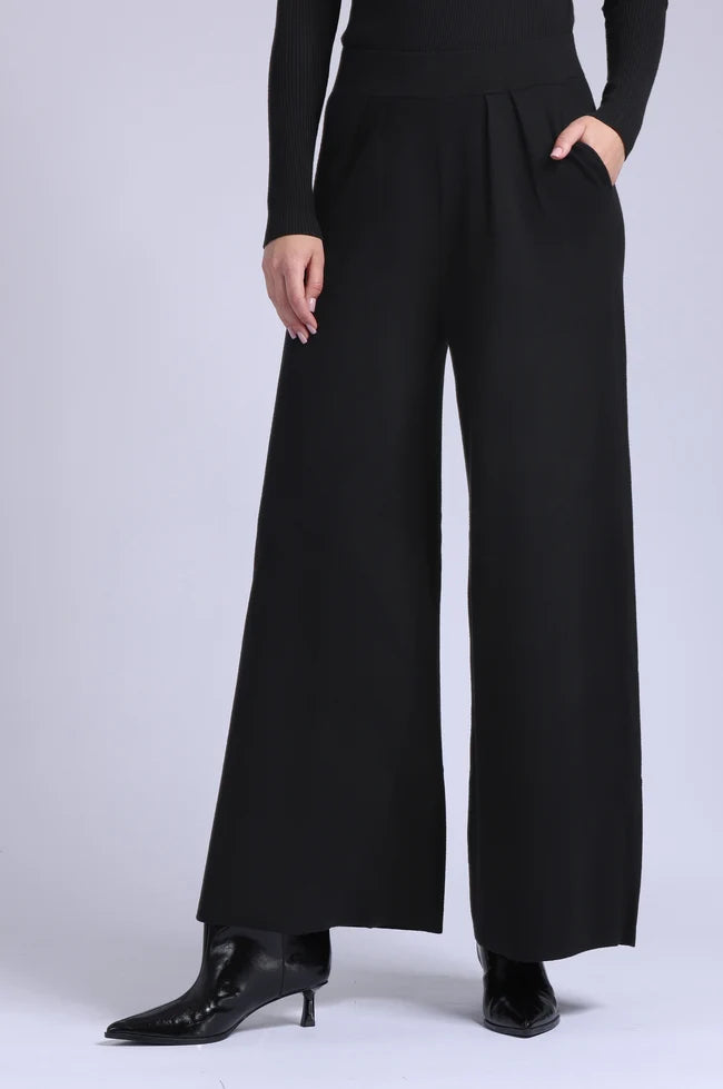 Minnie Rose Palazzo Pant - Black