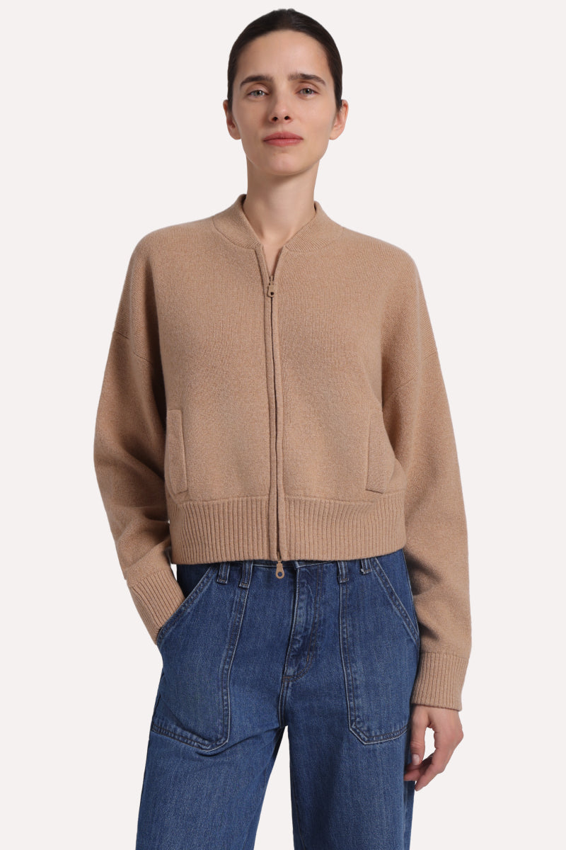 94142 Cashmere Cropped Bomber