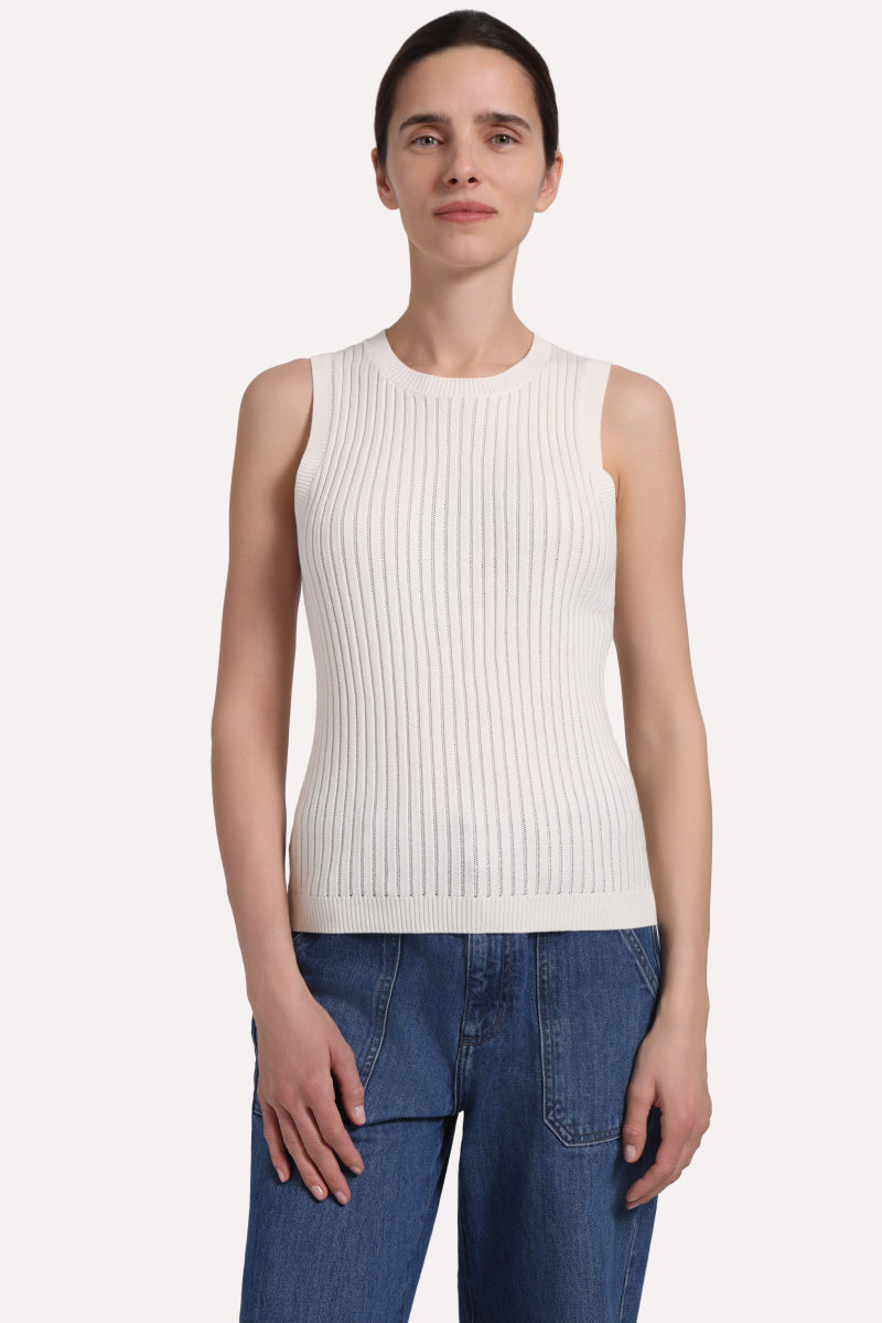 97121 Viscose Ribbed Pointelle Tank
