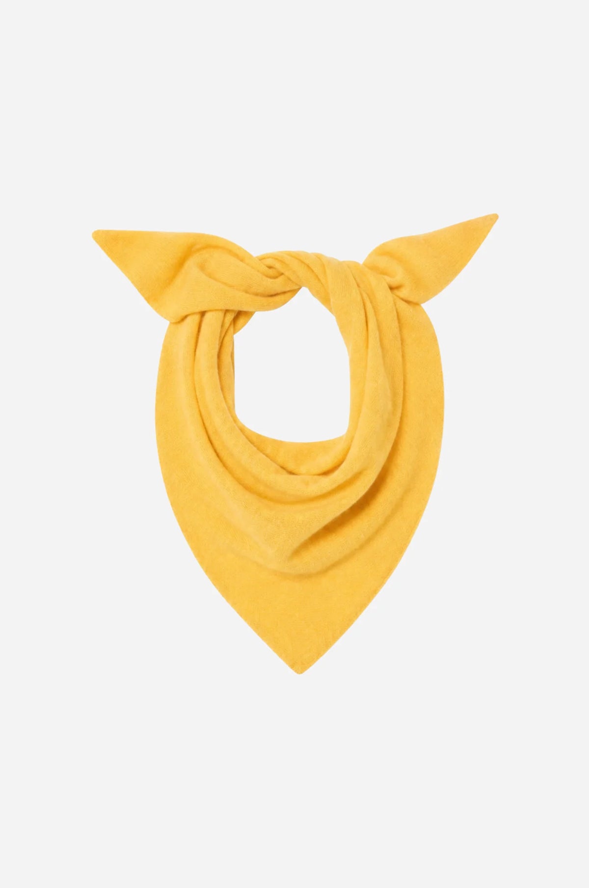 Minnie Rose Cashmere Neckerchief with Eyelash Fringe - Golden Cream