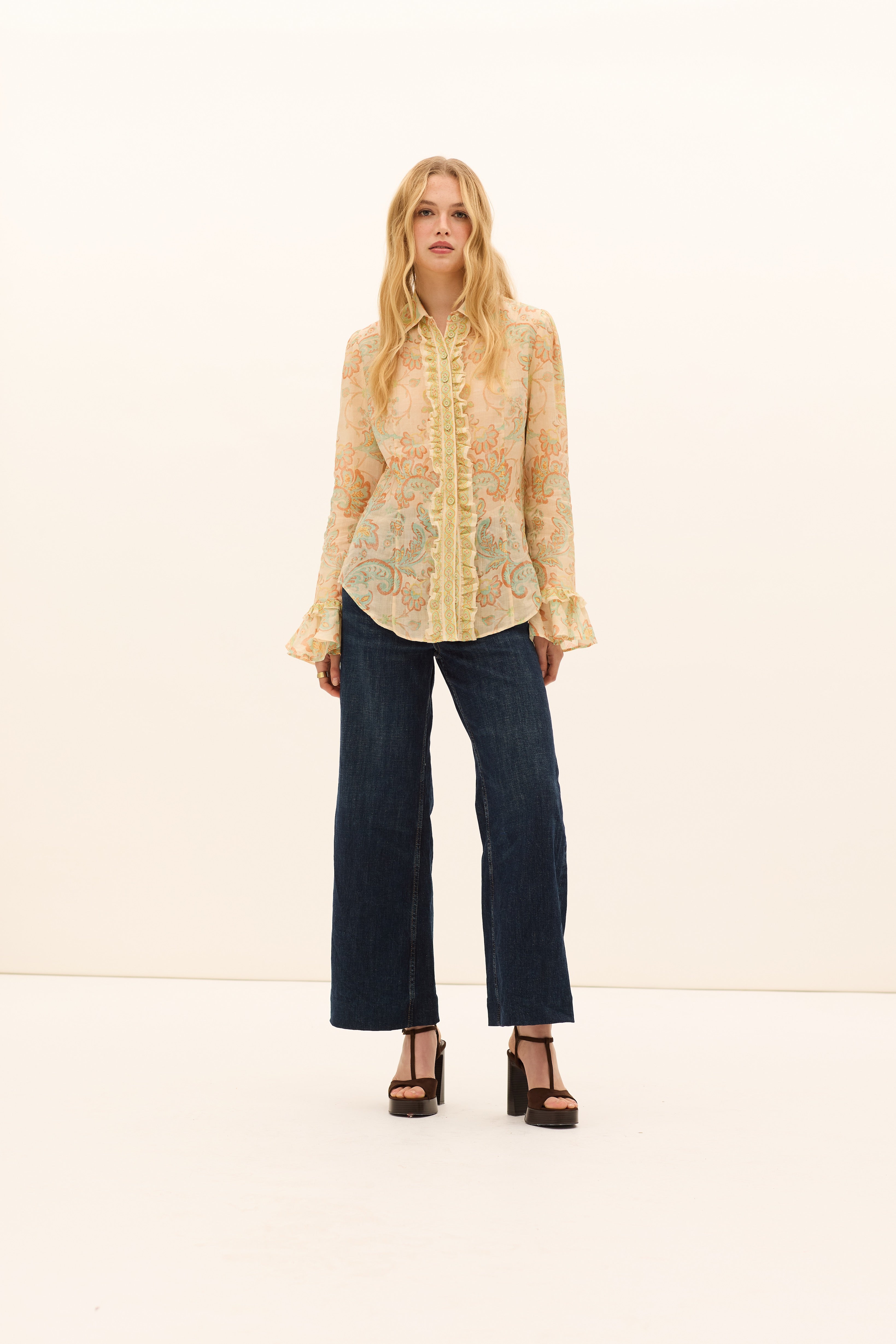 FIORDALISO FRILL BLOUSE