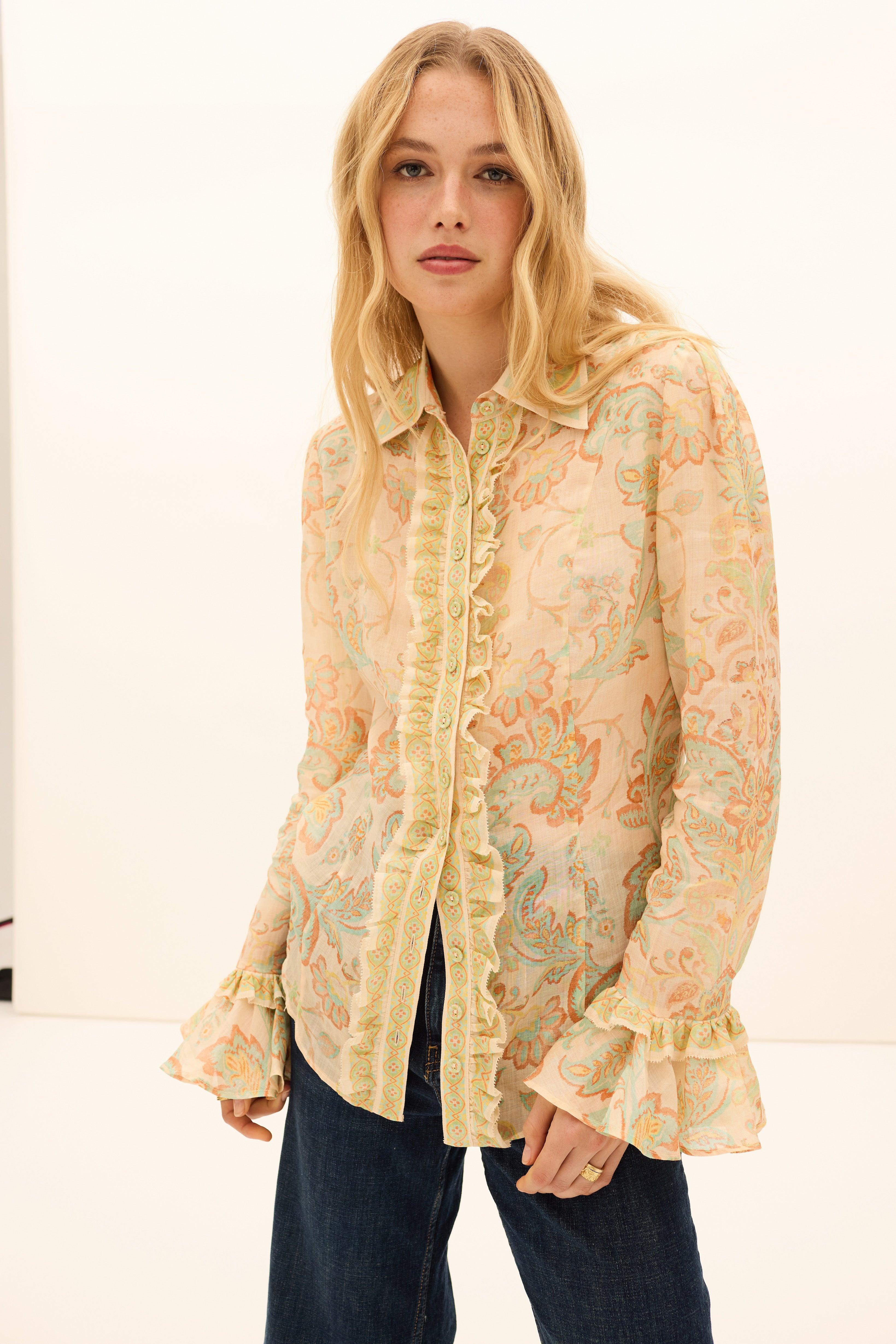 FIORDALISO FRILL BLOUSE