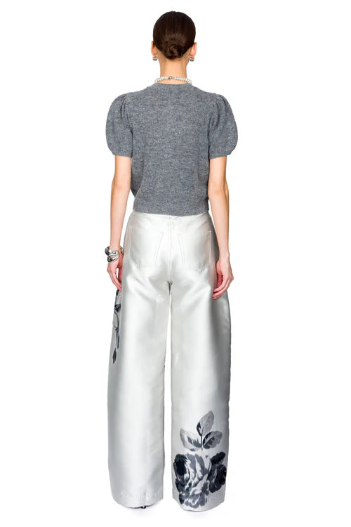 Marques' Almeida Flower Printed Boyfriend Pants