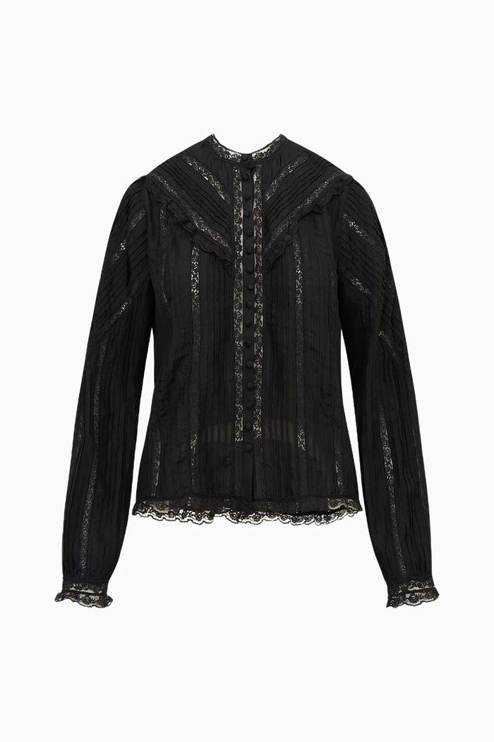 LoveShackFancy Aralina Silk Blouse