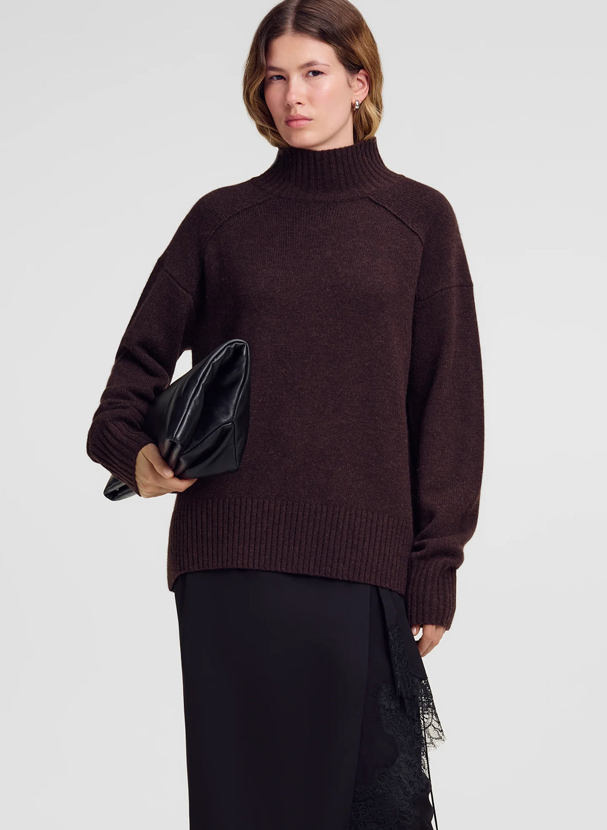 A.L.C. Archie Sweater - Dark Brown Melange