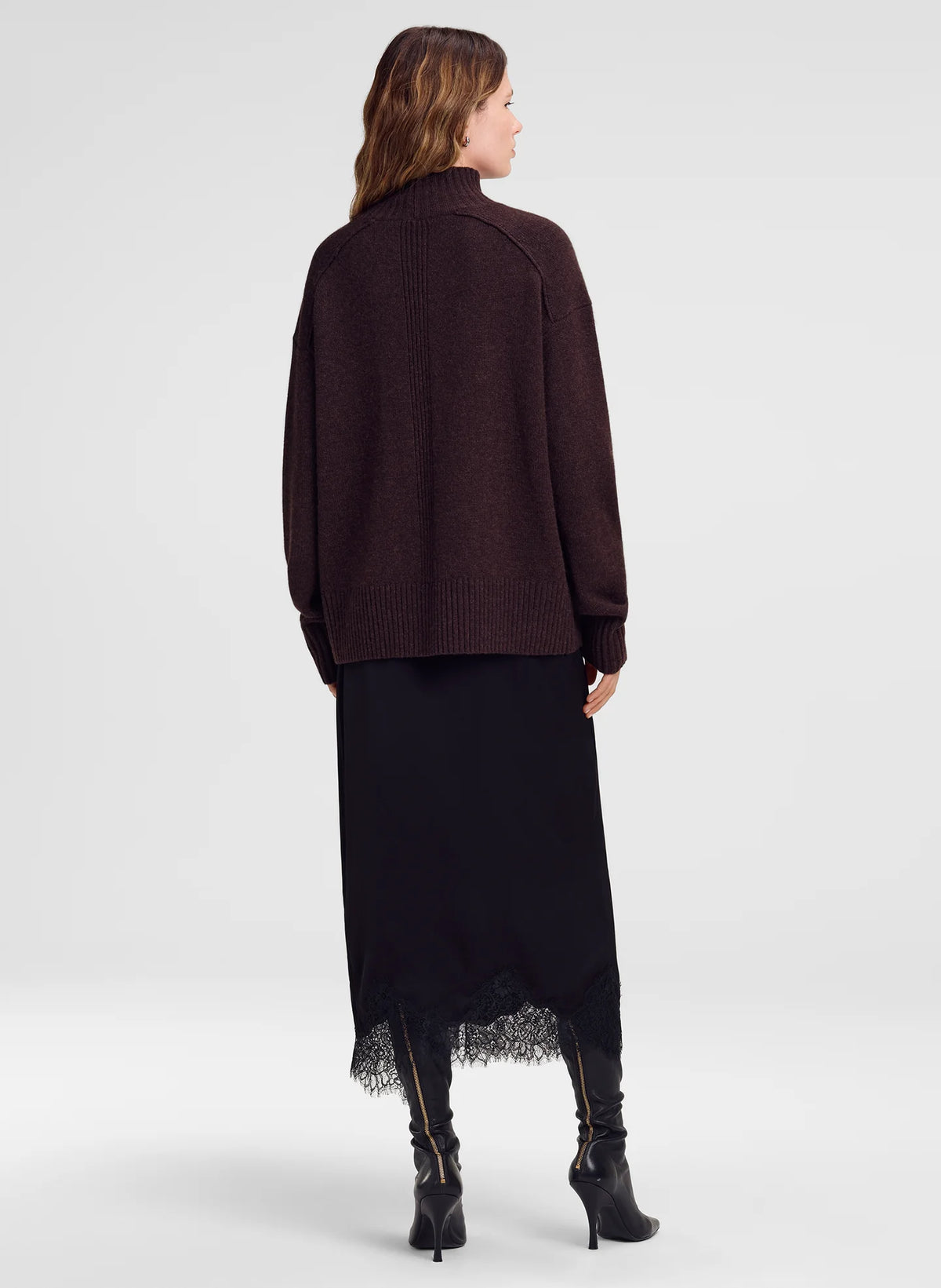 A.L.C. Archie Sweater - Dark Brown Melange