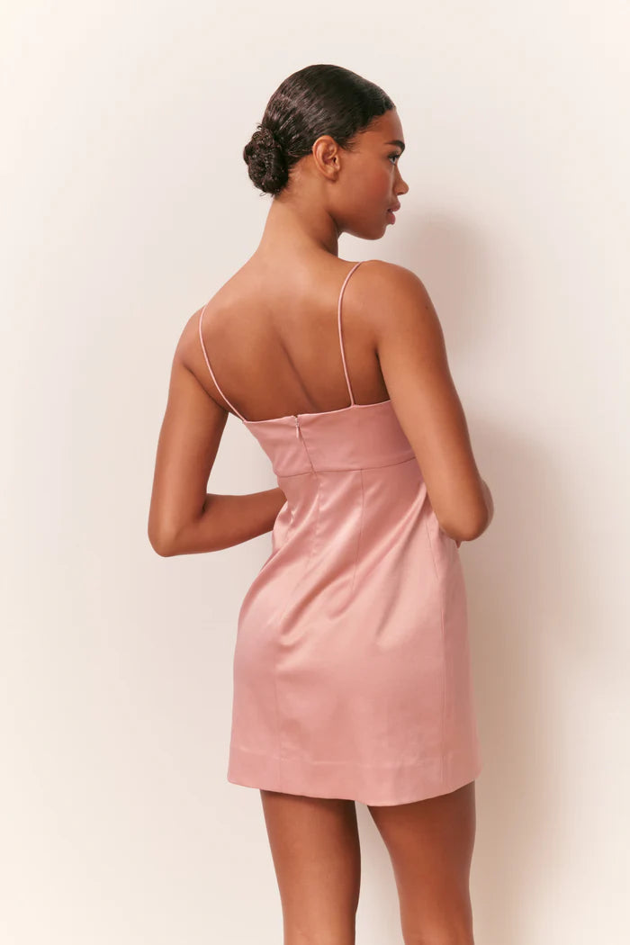 LoveShackFancy Avena Satin Bow Detail Mini Dress