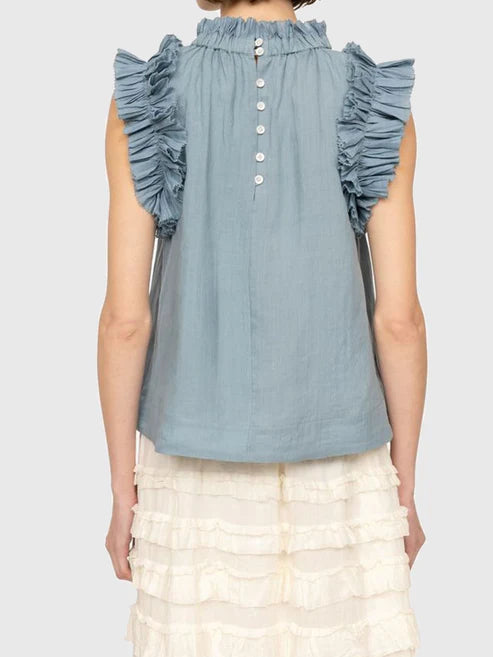 SEA New York Anise Flutter Sleeve Top