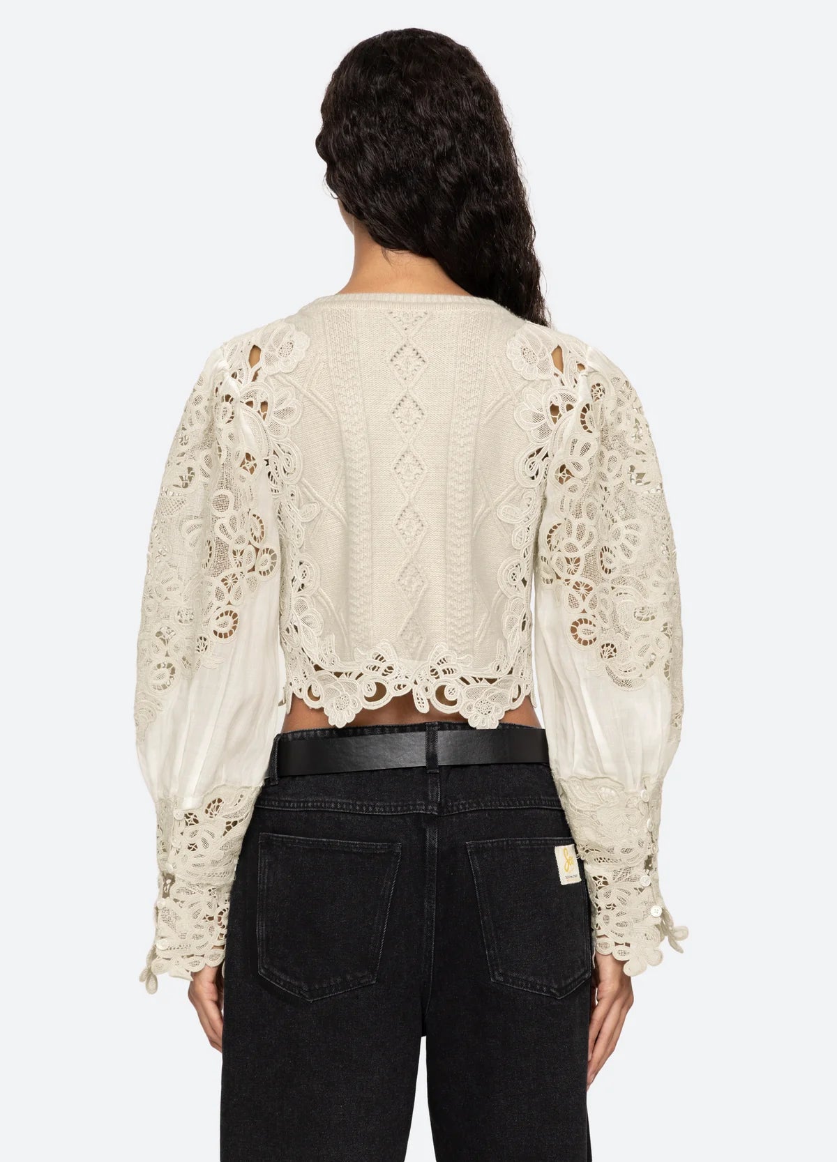 SEA New York Vania Lace Combo Sweater