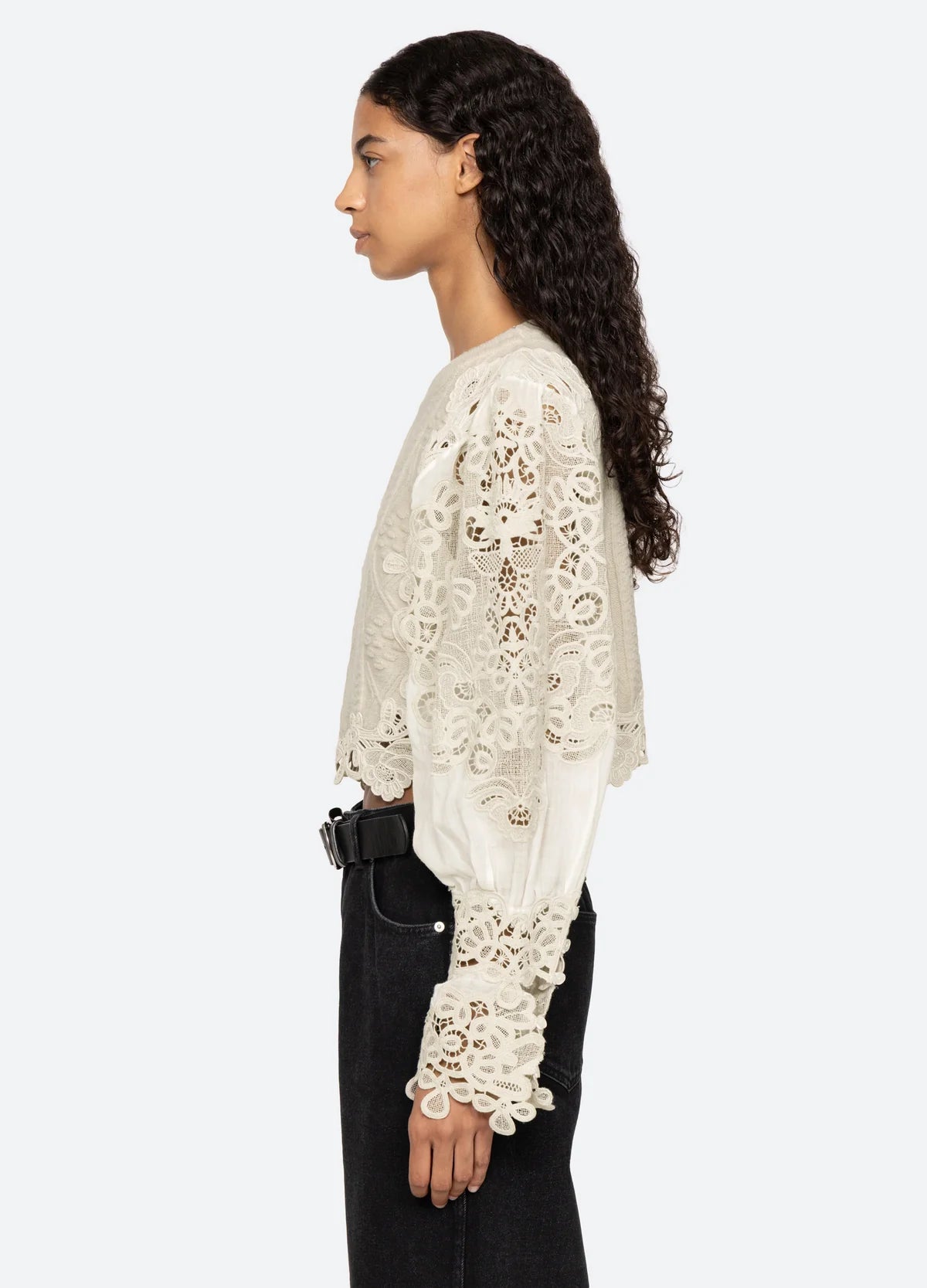 SEA New York Vania Lace Combo Sweater