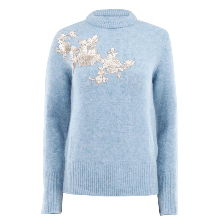 Marques' Almeida Fitted Sweater w/ Embellishment - Blue