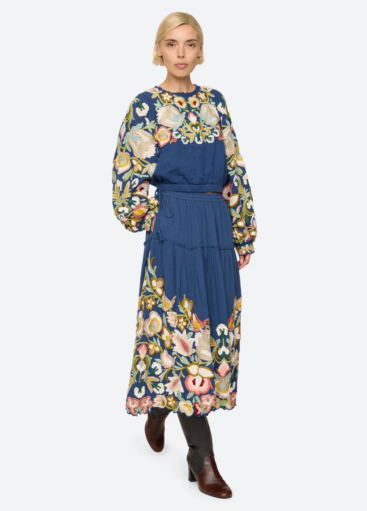 Sea New York Wilhelmina Embroidered Skirt