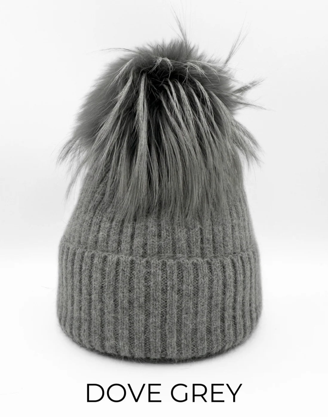 Linda Richards Angora/Wool Blend Hat - Dove Grey