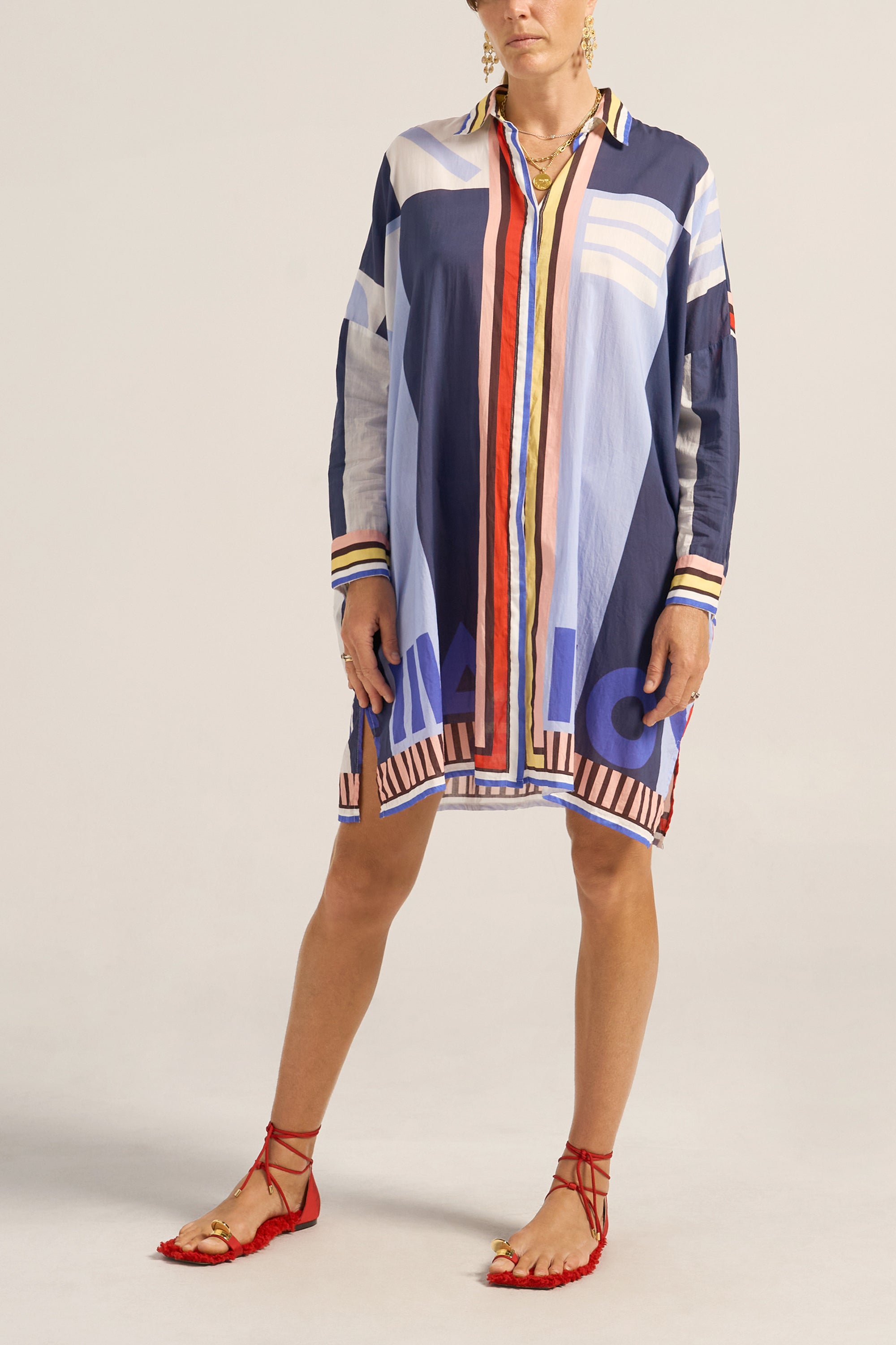 ARTEMIS SHIRT - BLUE SARONG VOILE