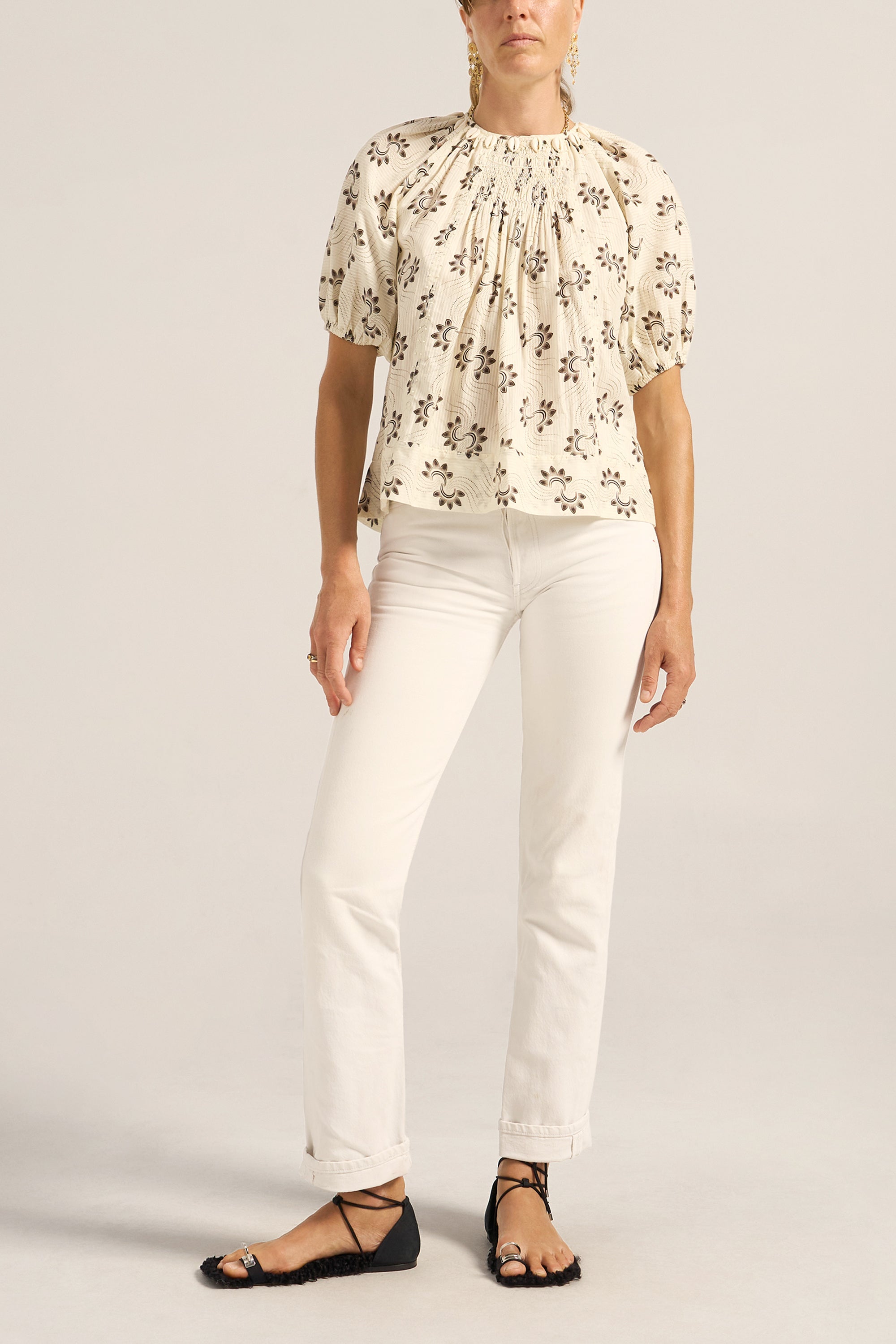 MOIRA TOP - SHELL STRIPE VOILE