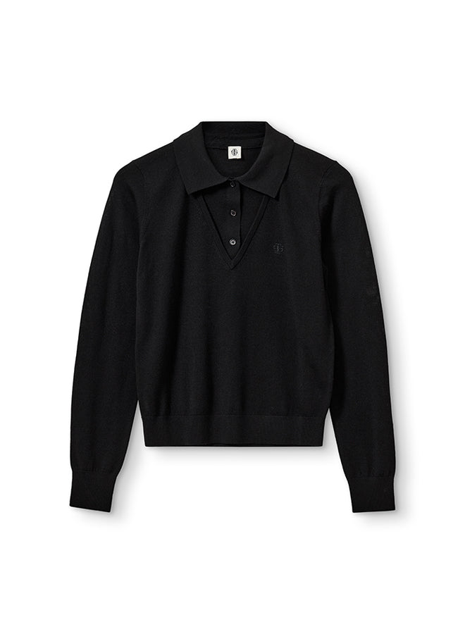 The Garment Bergen V Polo - Black