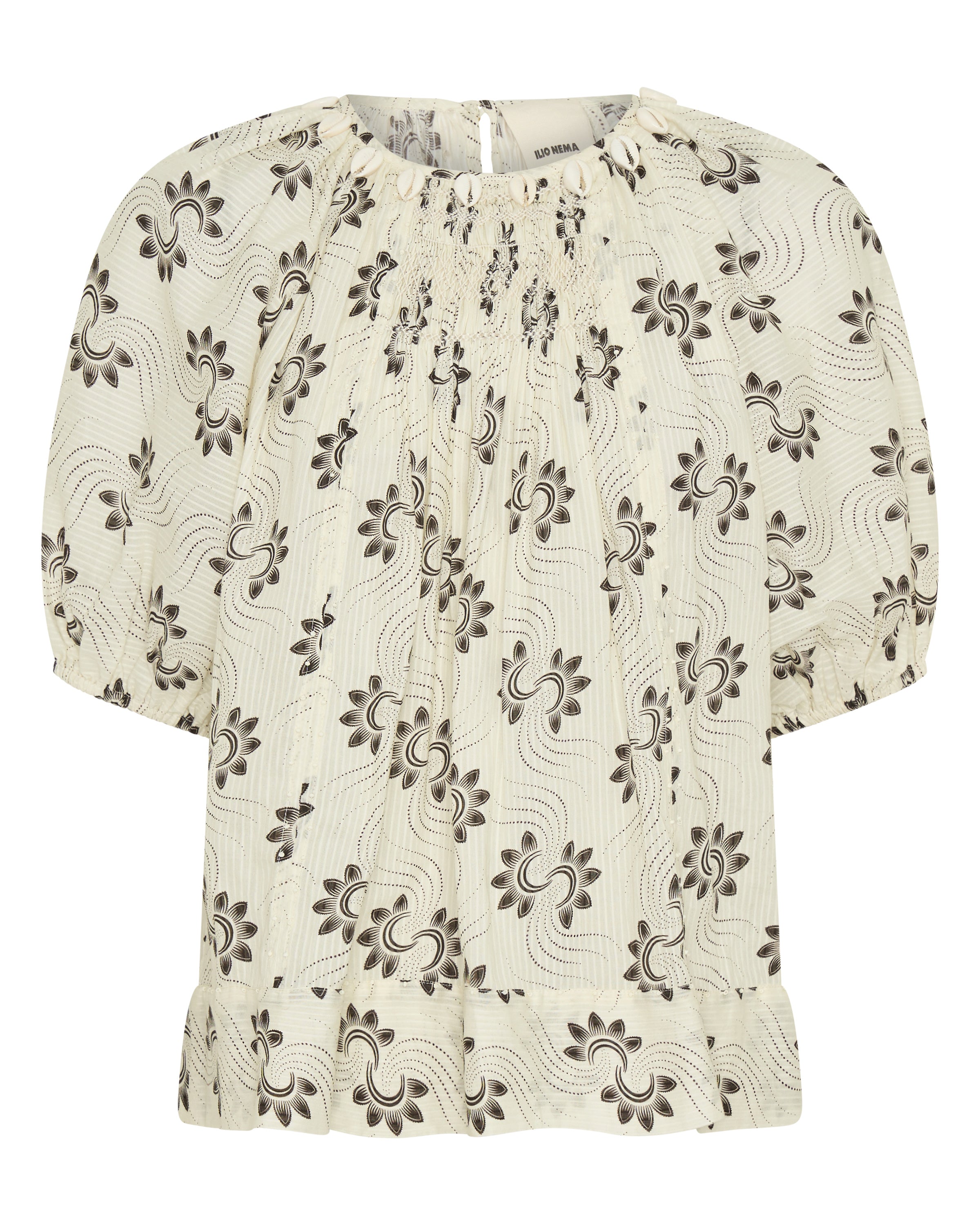 MOIRA TOP - SHELL STRIPE VOILE
