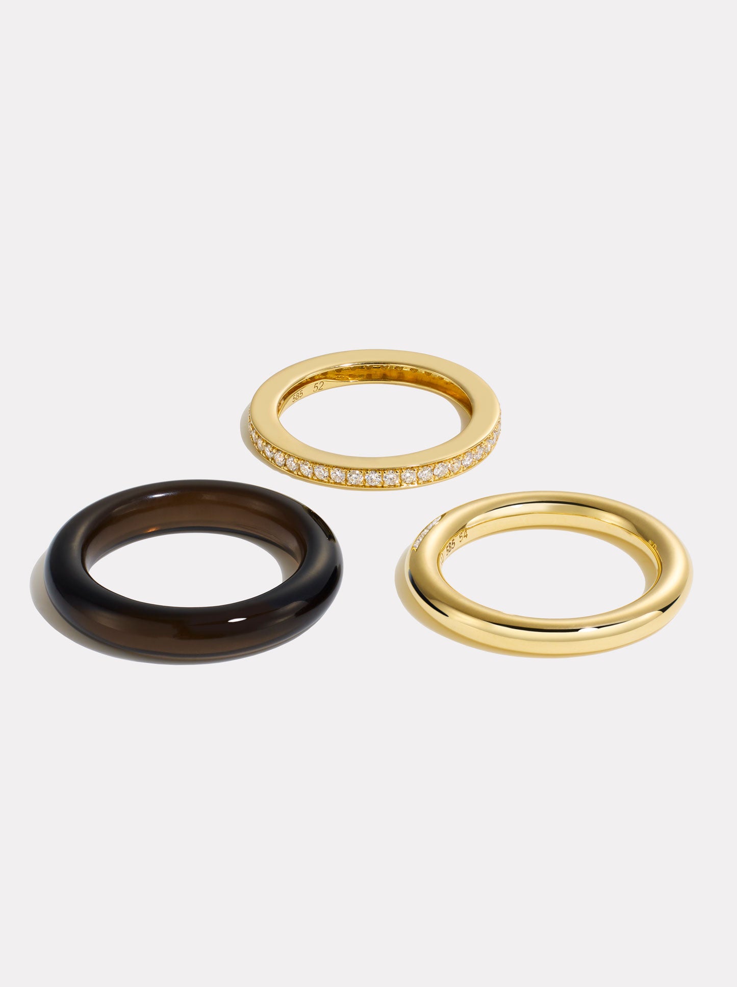 Slim Classic Ring Stack | Smokey Quartz