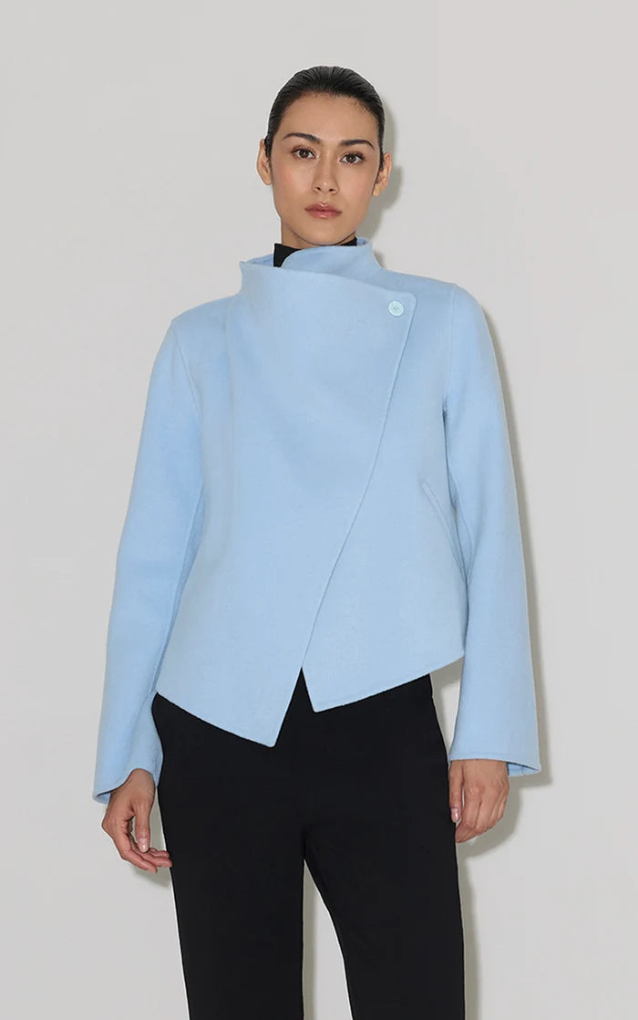 SOIA & KYO Bree Wrap Jacket in Double Face Wool Sale price