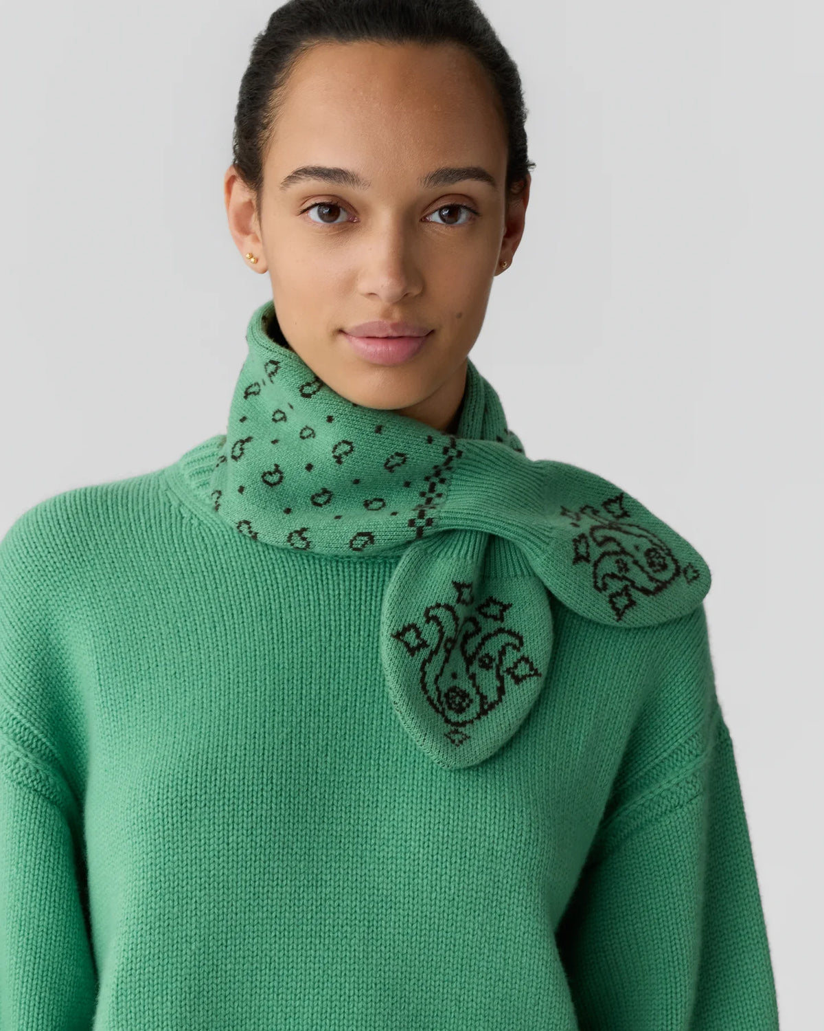 Guest In Residence Bandana Bowtie Scarf - Highland/Burnt Cocoa