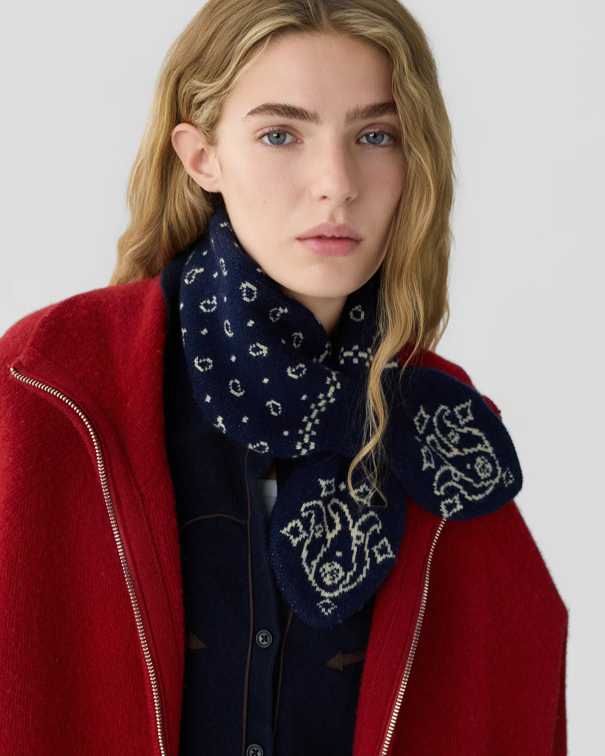 Guest In Residence Bandana Bowtie Scarf - Midnight/Butter