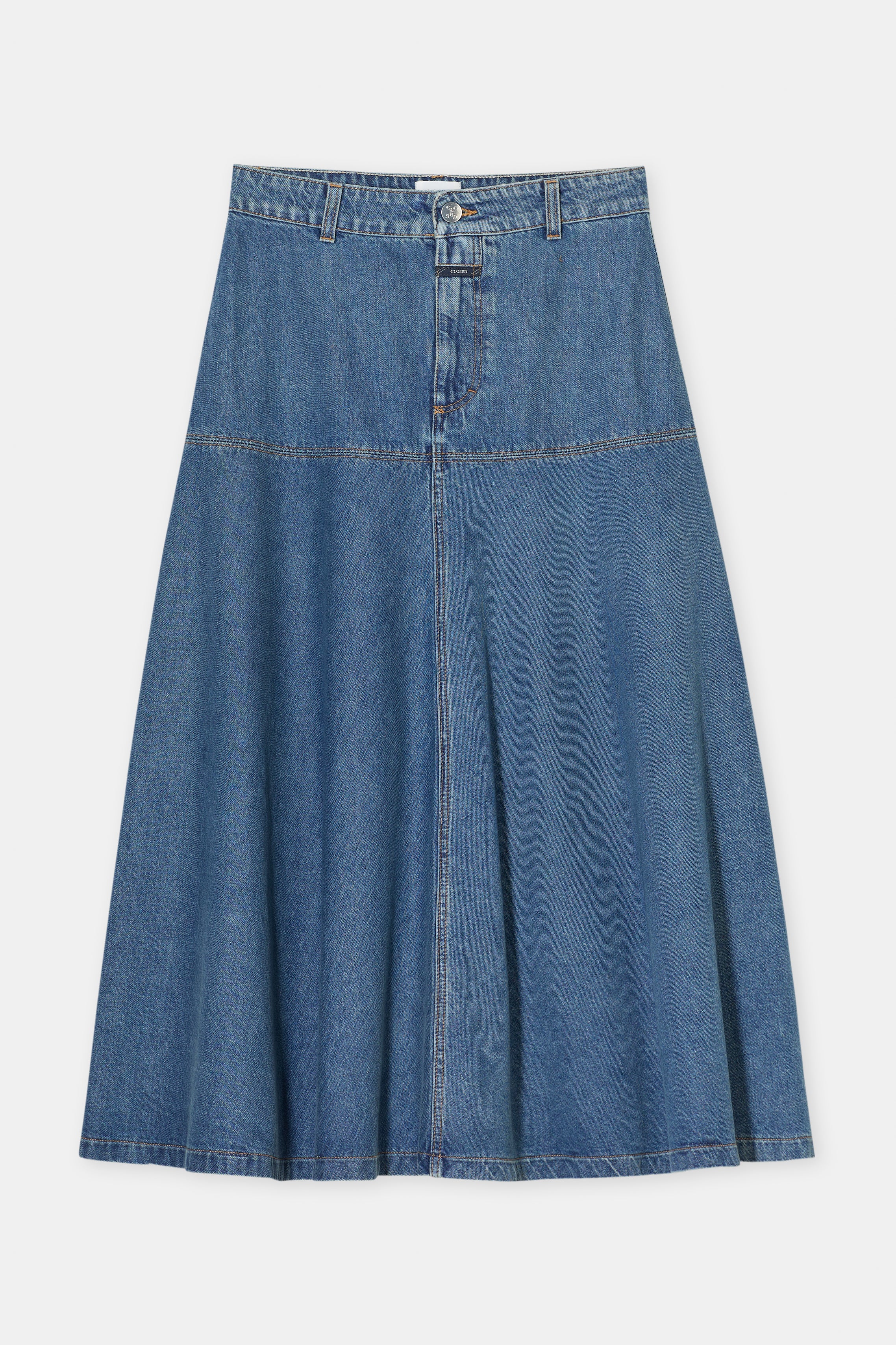 Long denim skirt
