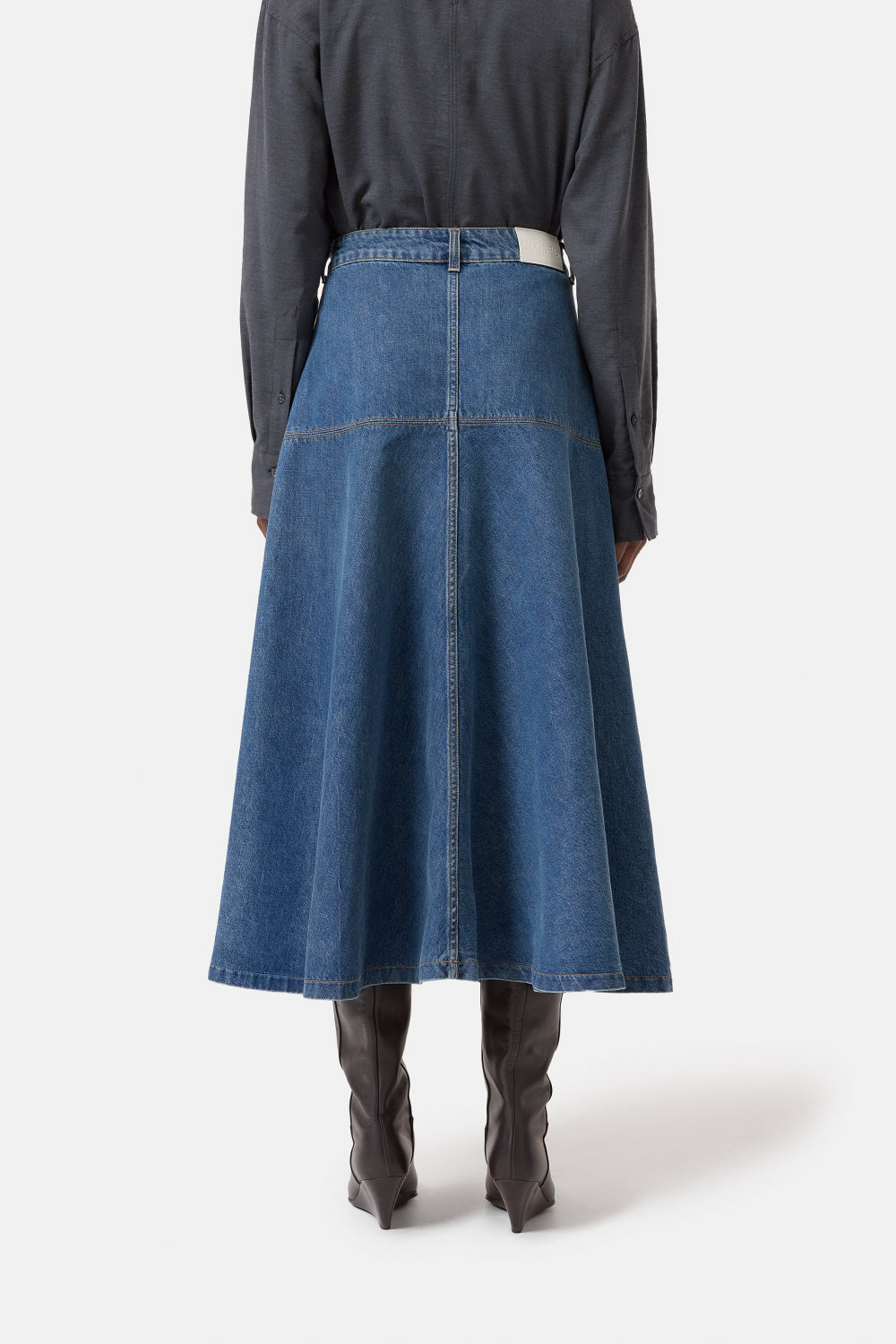 Long denim skirt