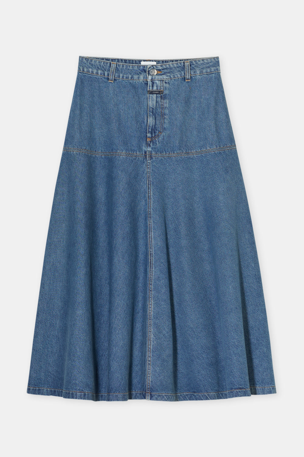 Long denim skirt