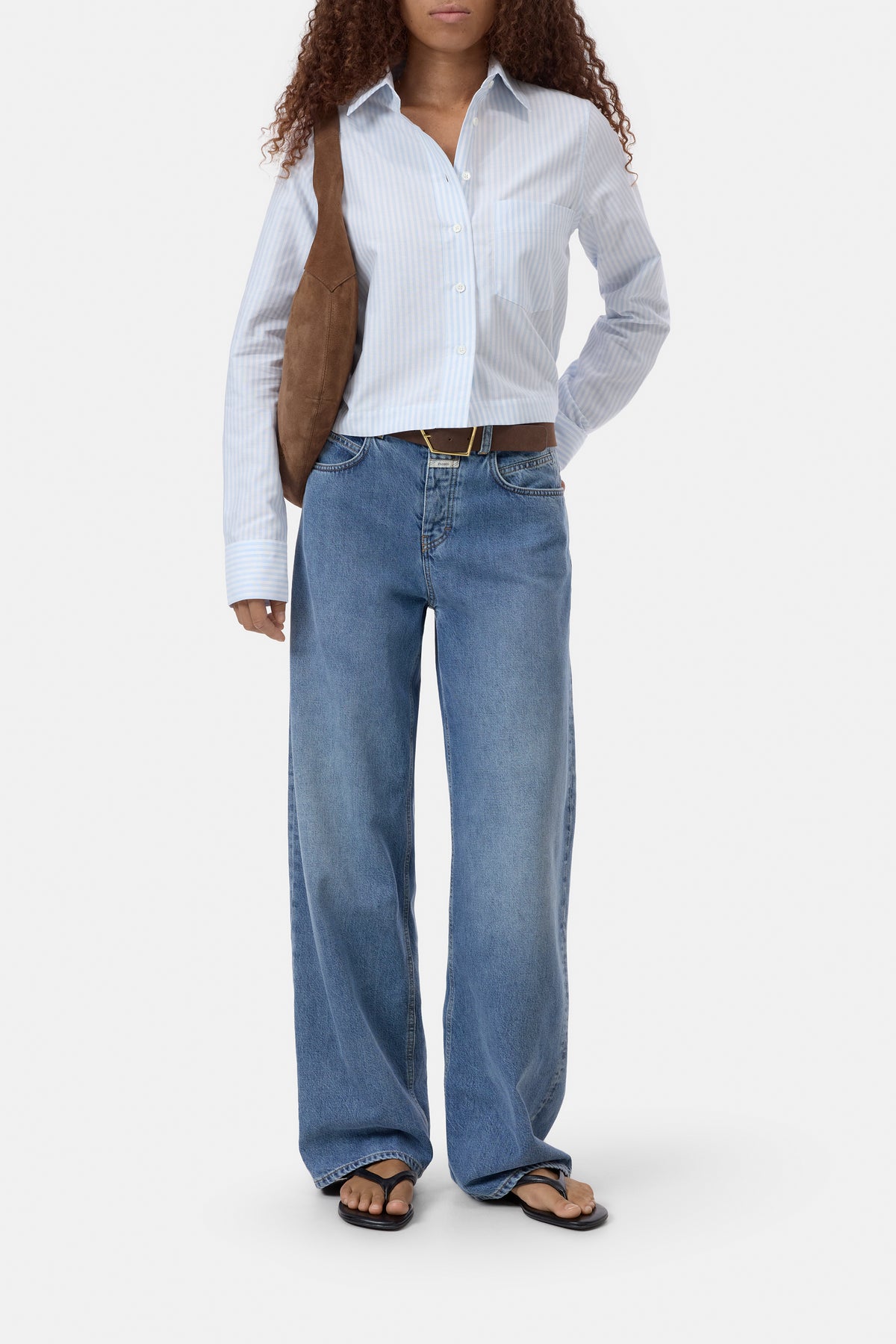 Closed Cropped Classic Shirt - Powder Blue