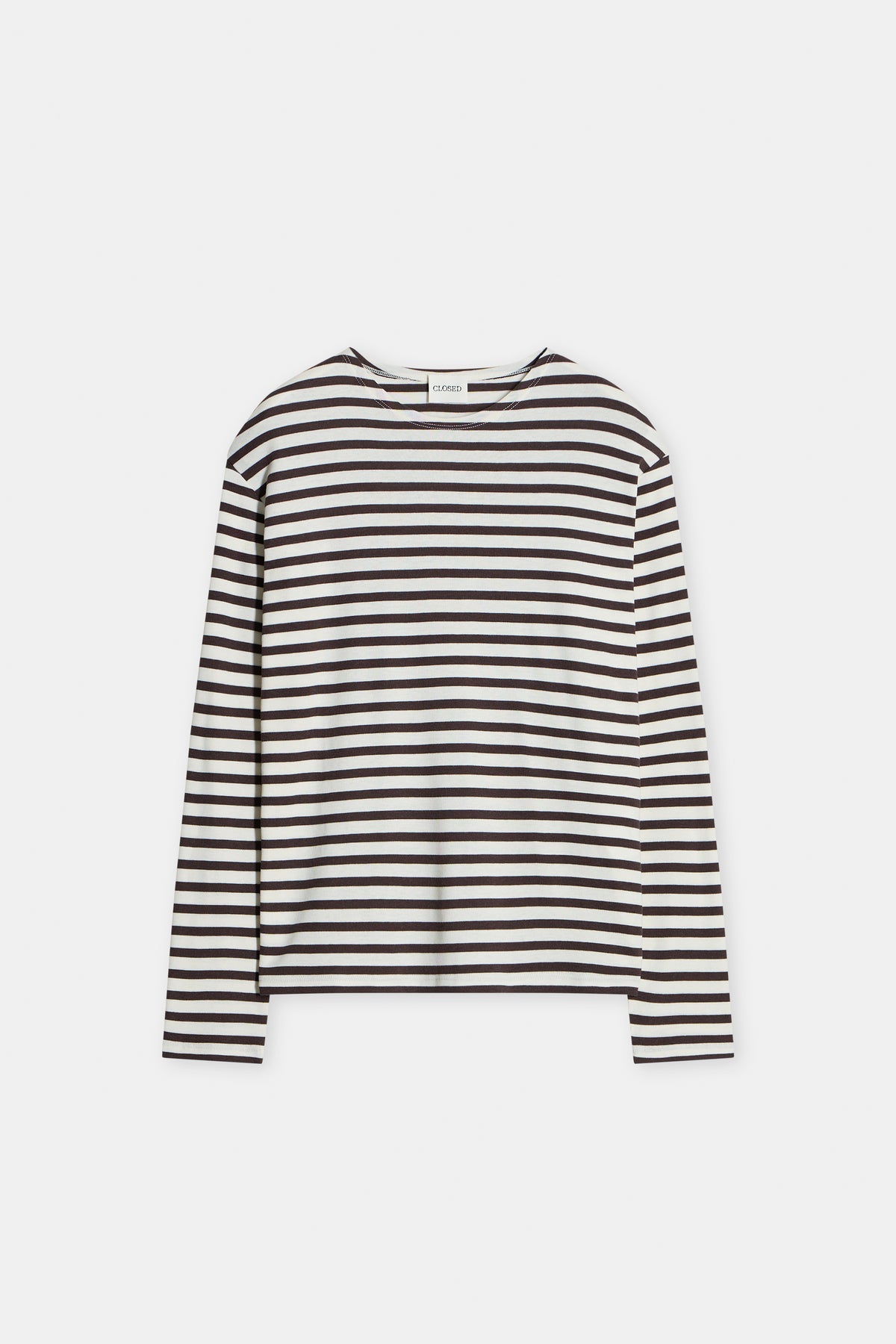 CLOSED Striped Cotton Longsleeve - Mahogany Brown