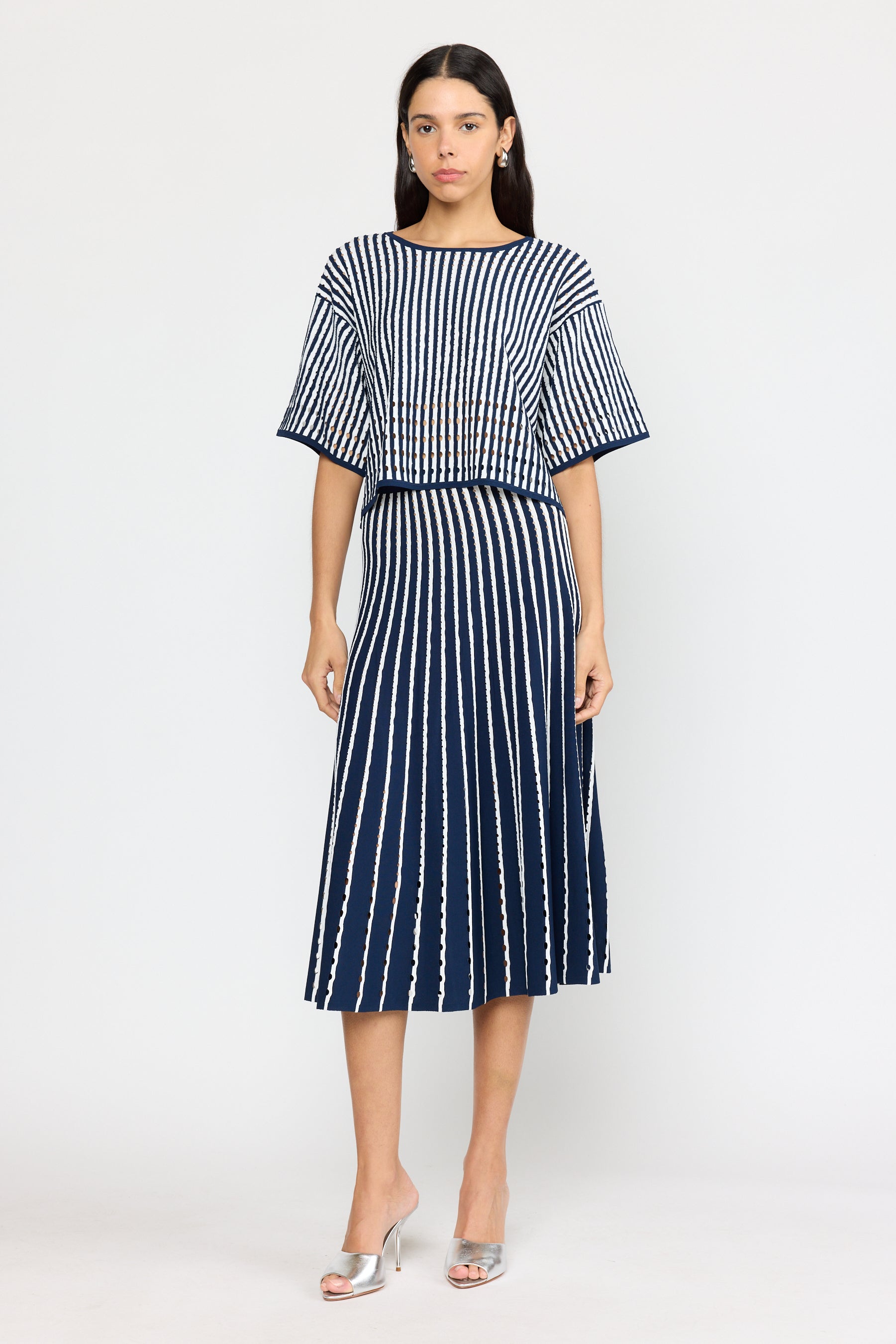 Nellie Top - Pinstripe Navy