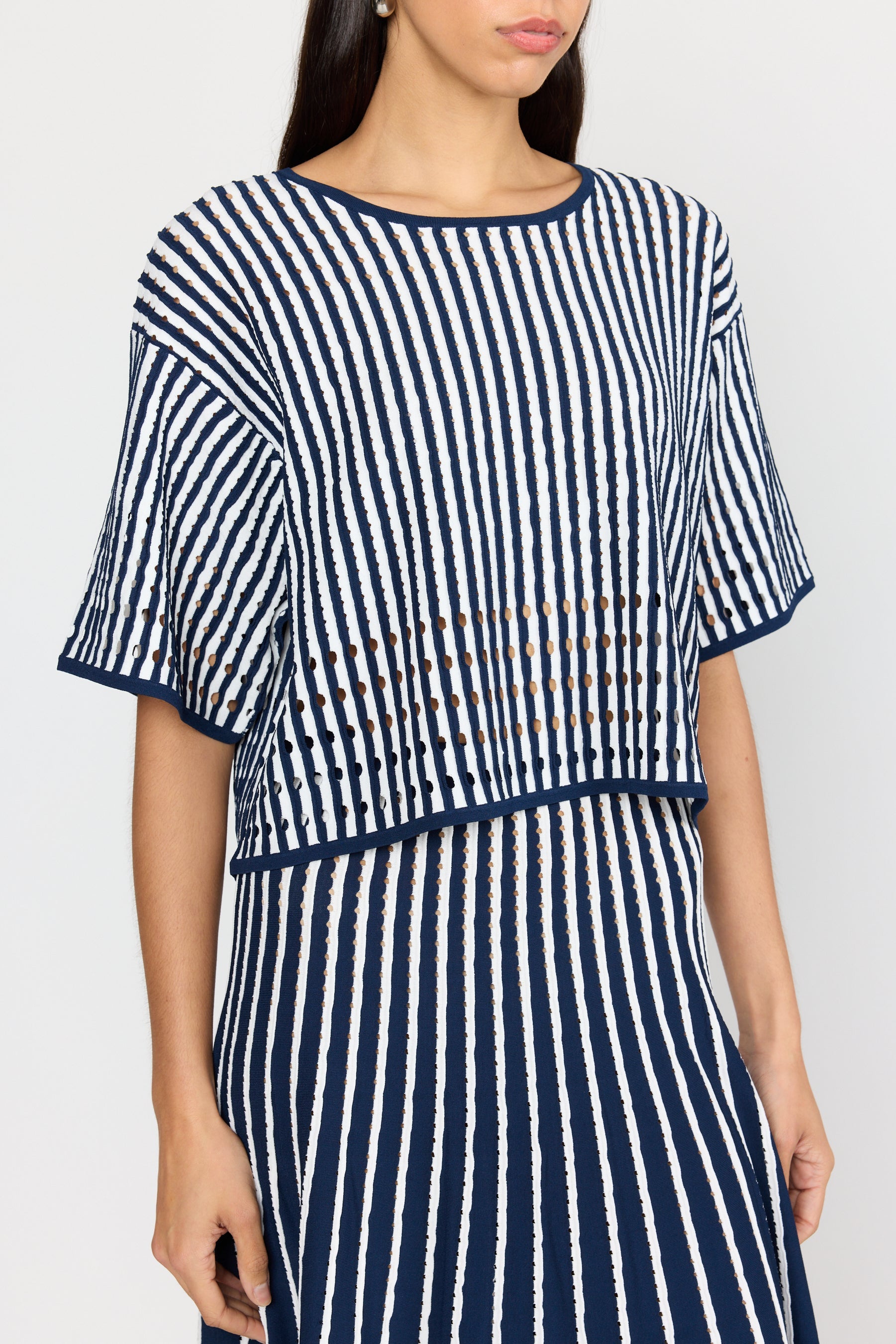 Nellie Top - Pinstripe Navy
