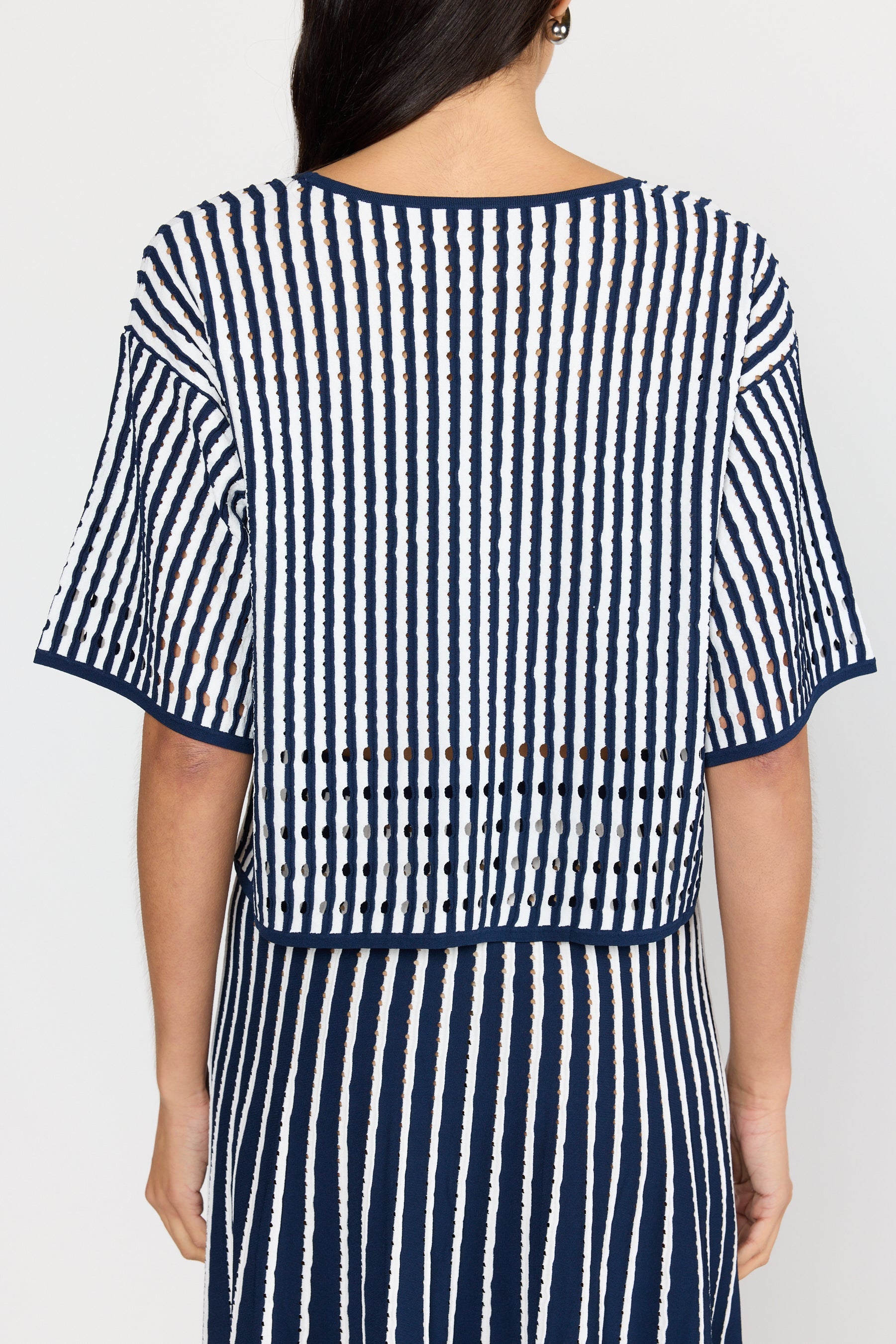 Nellie Top - Pinstripe Navy