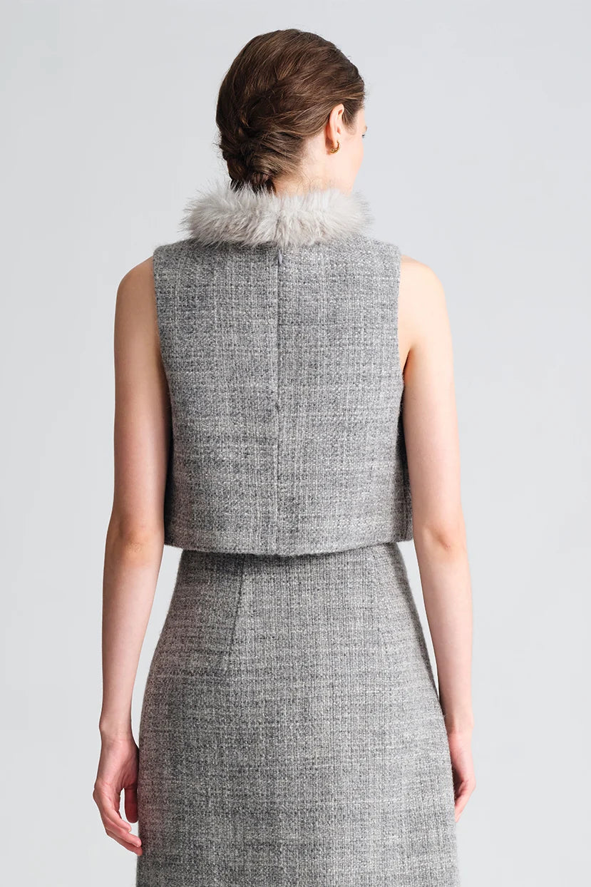 Cara Cara Gina Top - Elio Tweed Grey