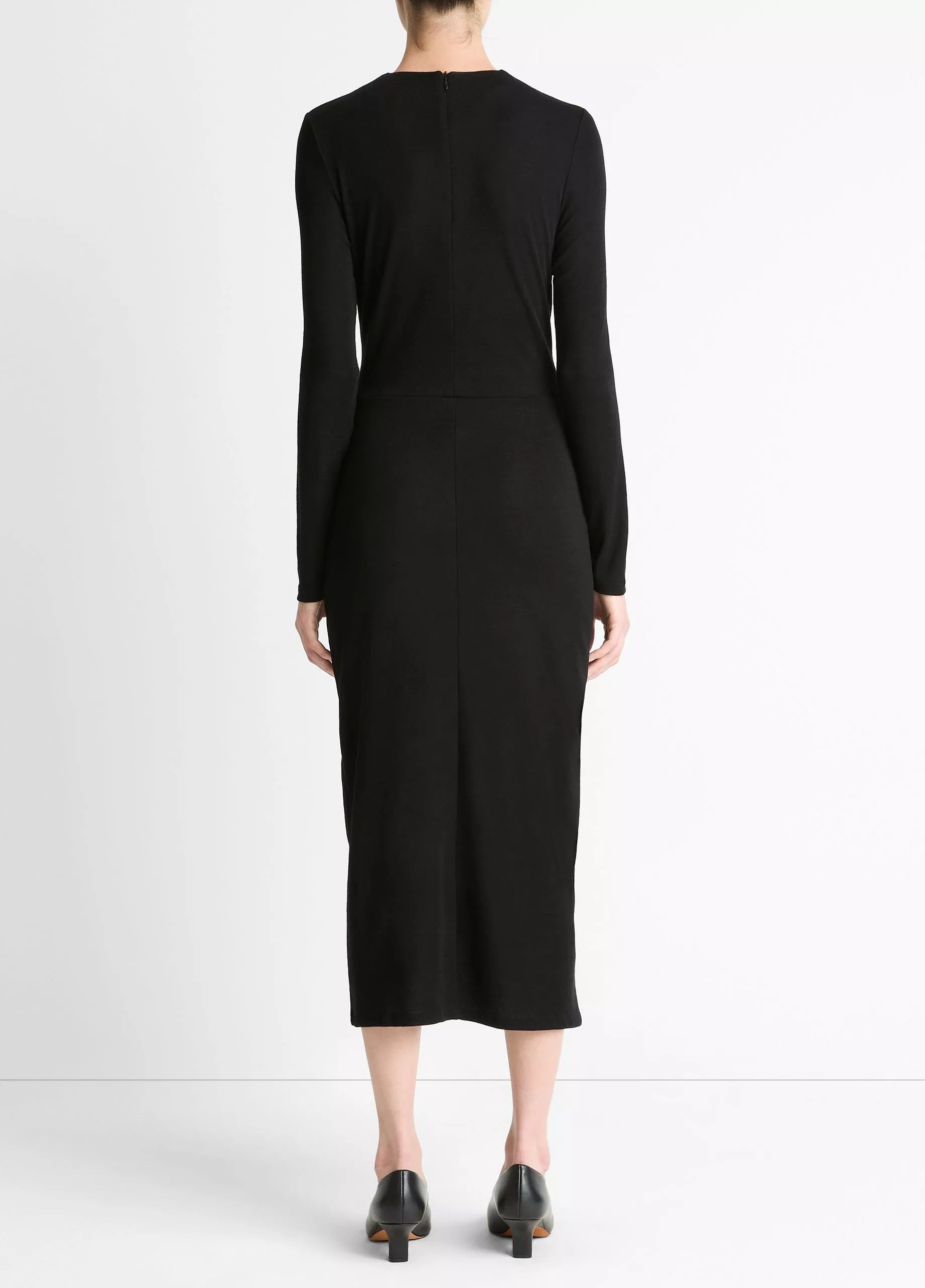 Vince L/S Side Drape Dress - Black