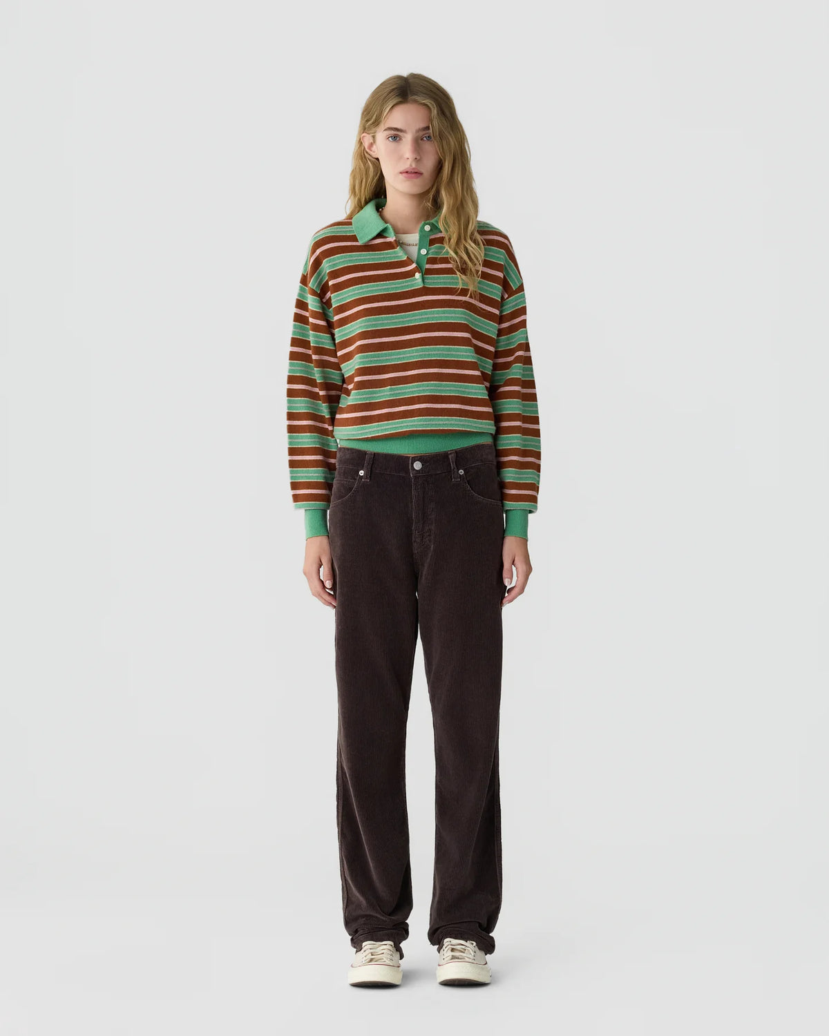 Guest In Residence Collegiate Stripe Polo - Highland Combo