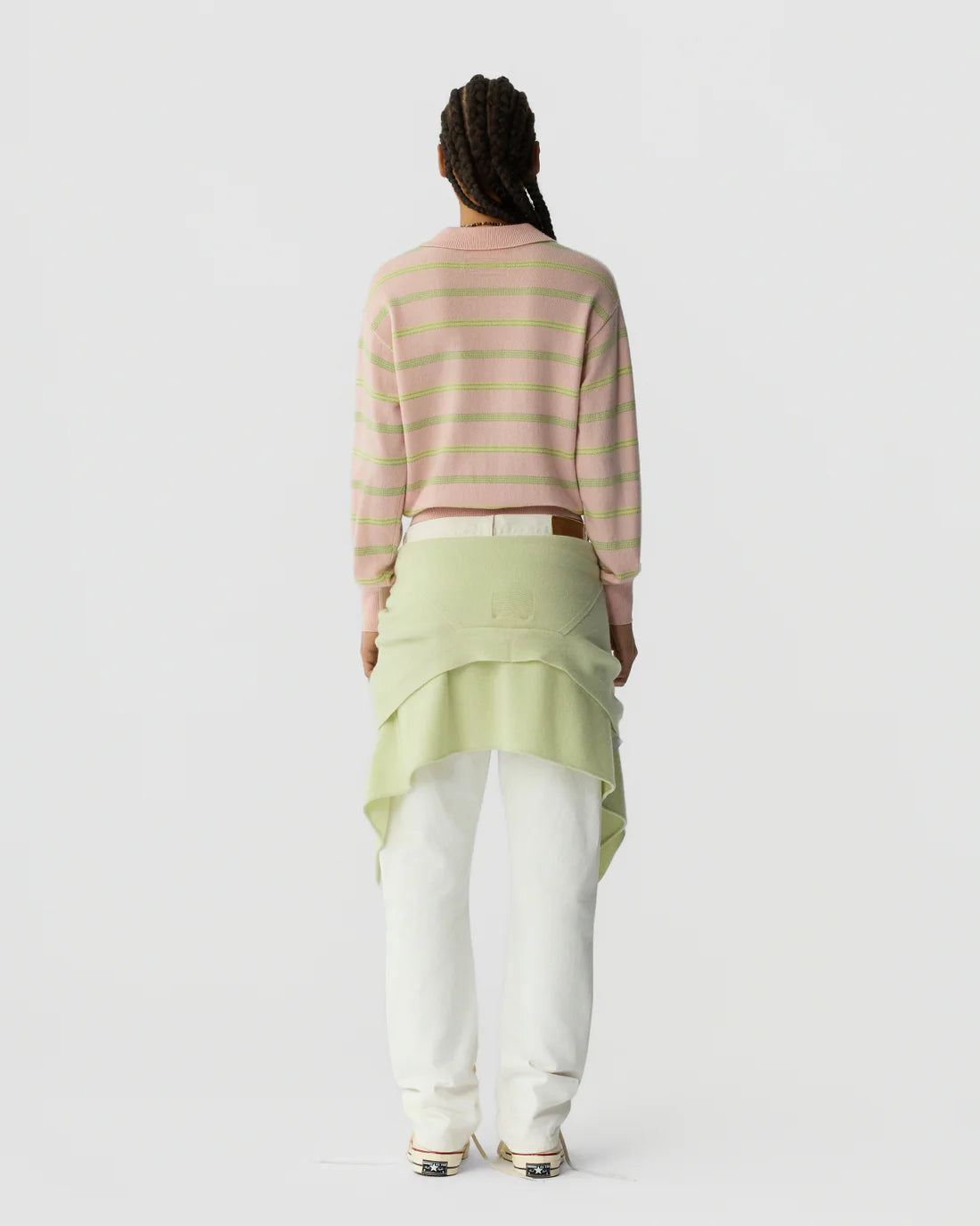 Guest In Residence Collegiate Stripe Polo - Powder Pink