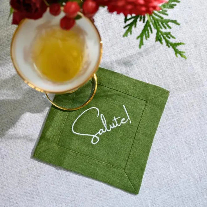 Arte Italica Salute Linen Cocktail Napkin Set (4)