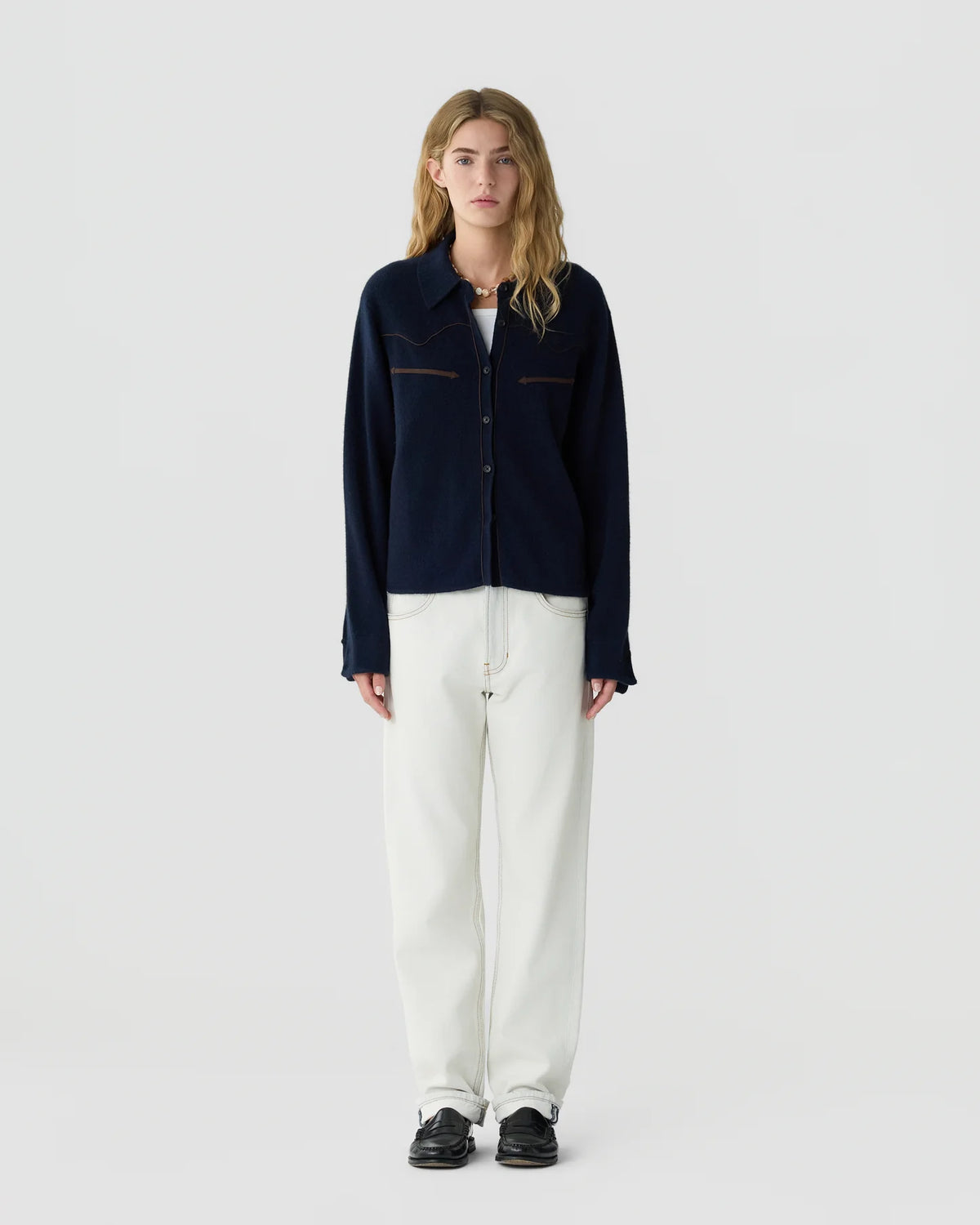 Guest In Residence Cropped Western Shirt