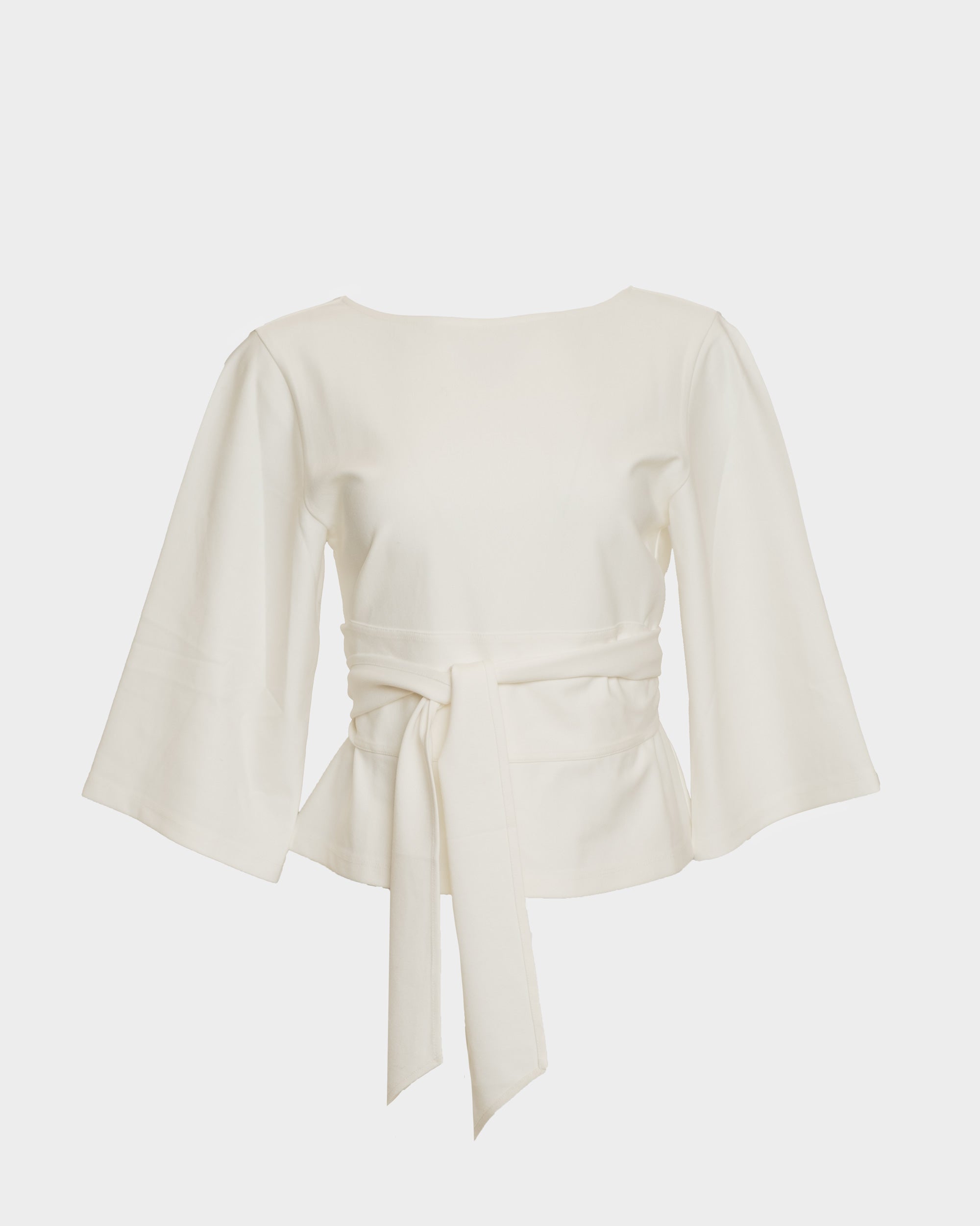 Whitney Wrap Top Solid Viscose Blend Viscose Blend Oyster