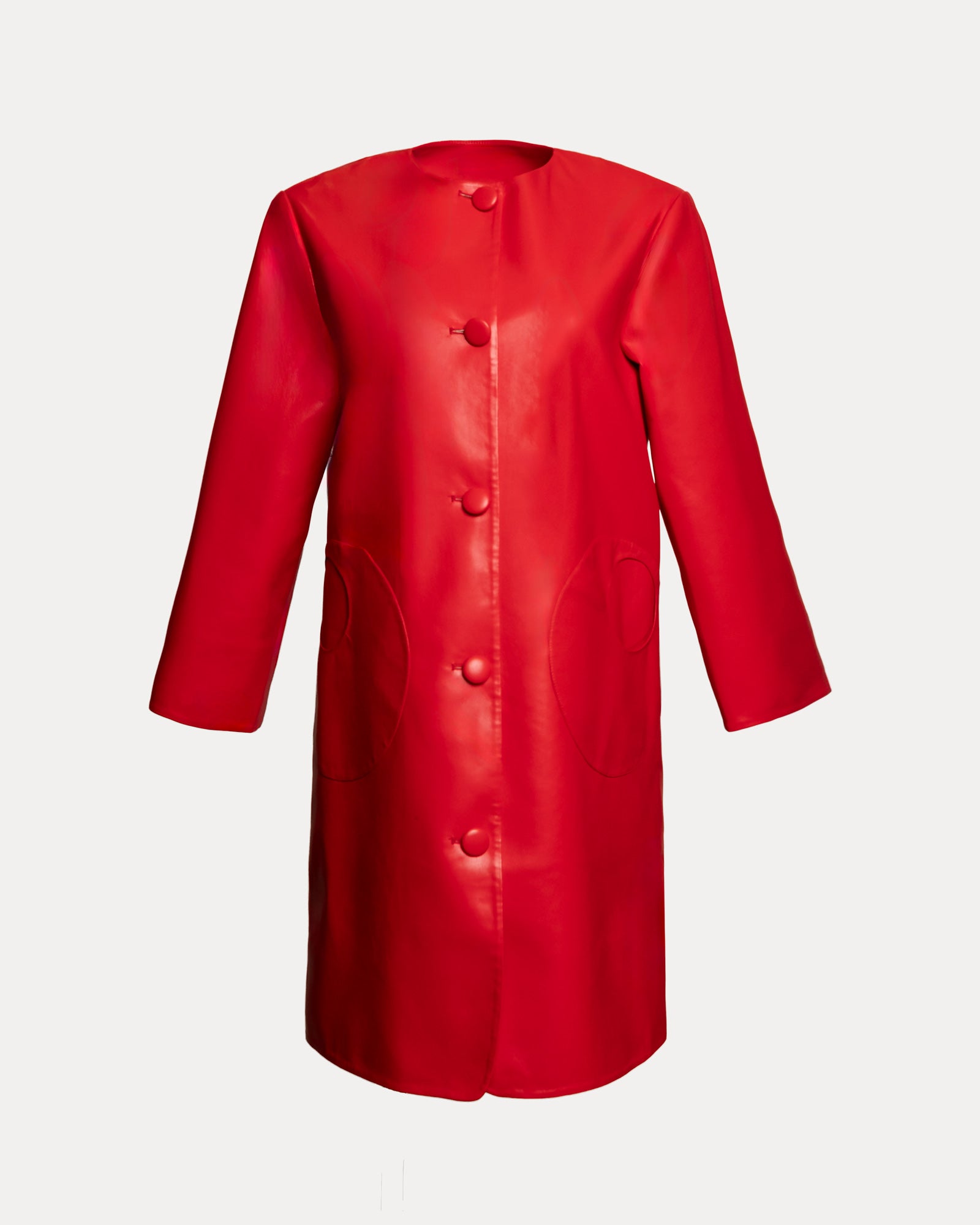 Mod Jacket Faux Leather Faux Leather Geranium